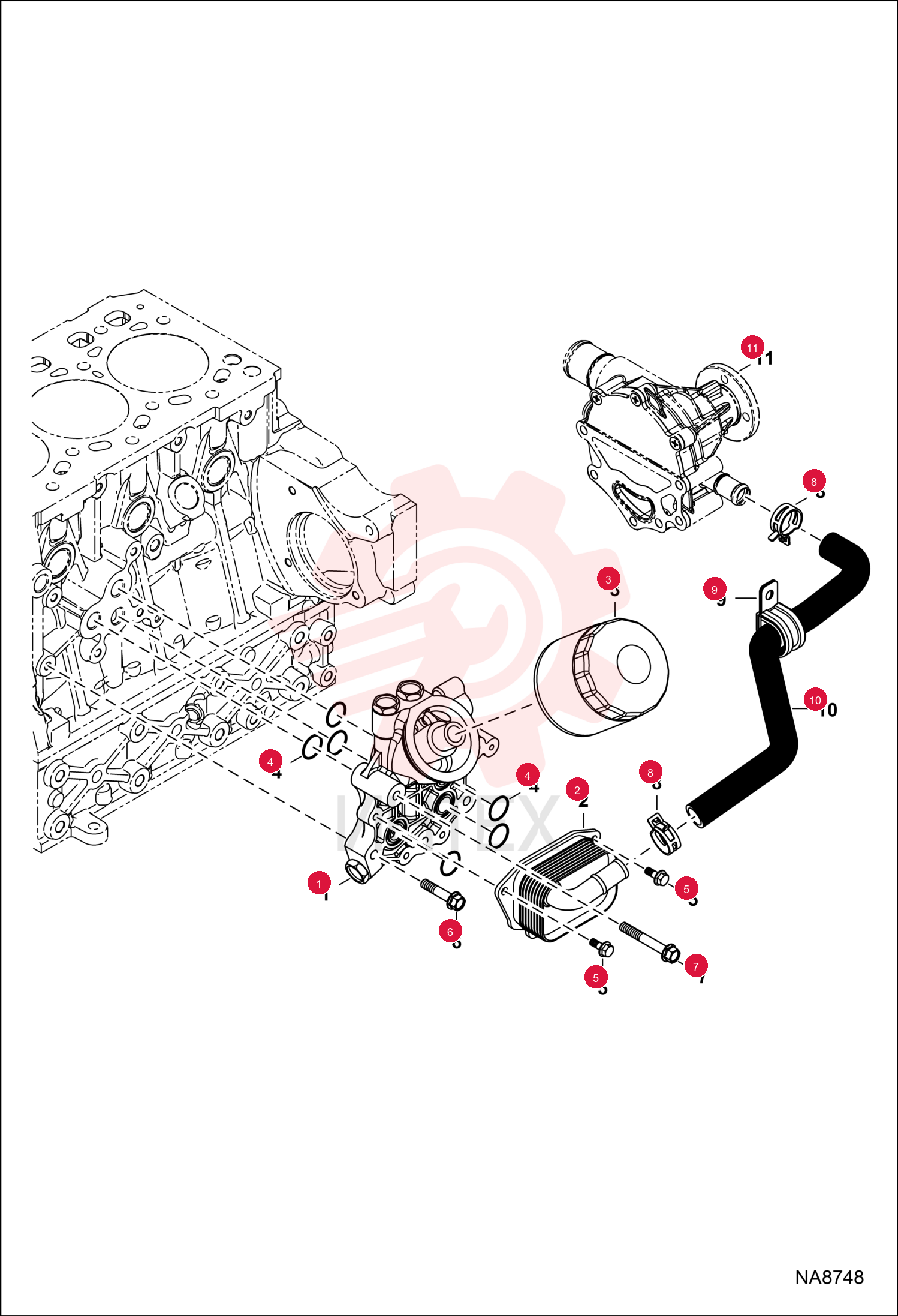 COOLER, OIL FILTER ASSY 7249295