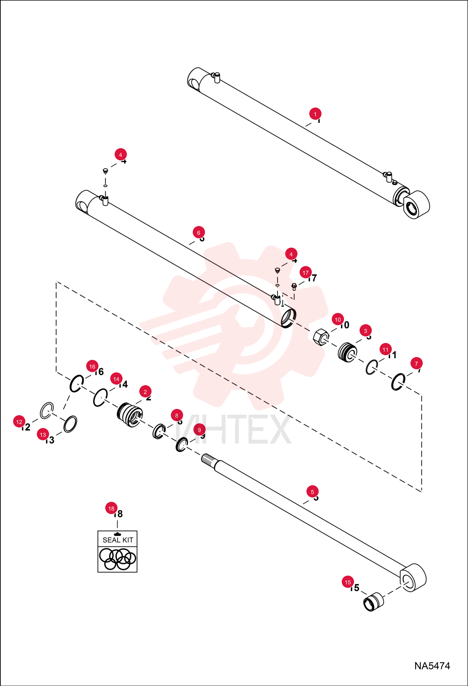 CYLINDER, ARM EXTENDABLE 7219004 (3)