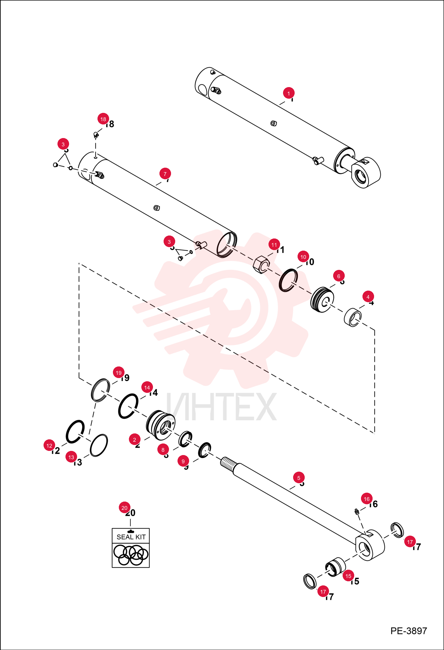 CYLINDER, ASSY SWING 7147216 (1)