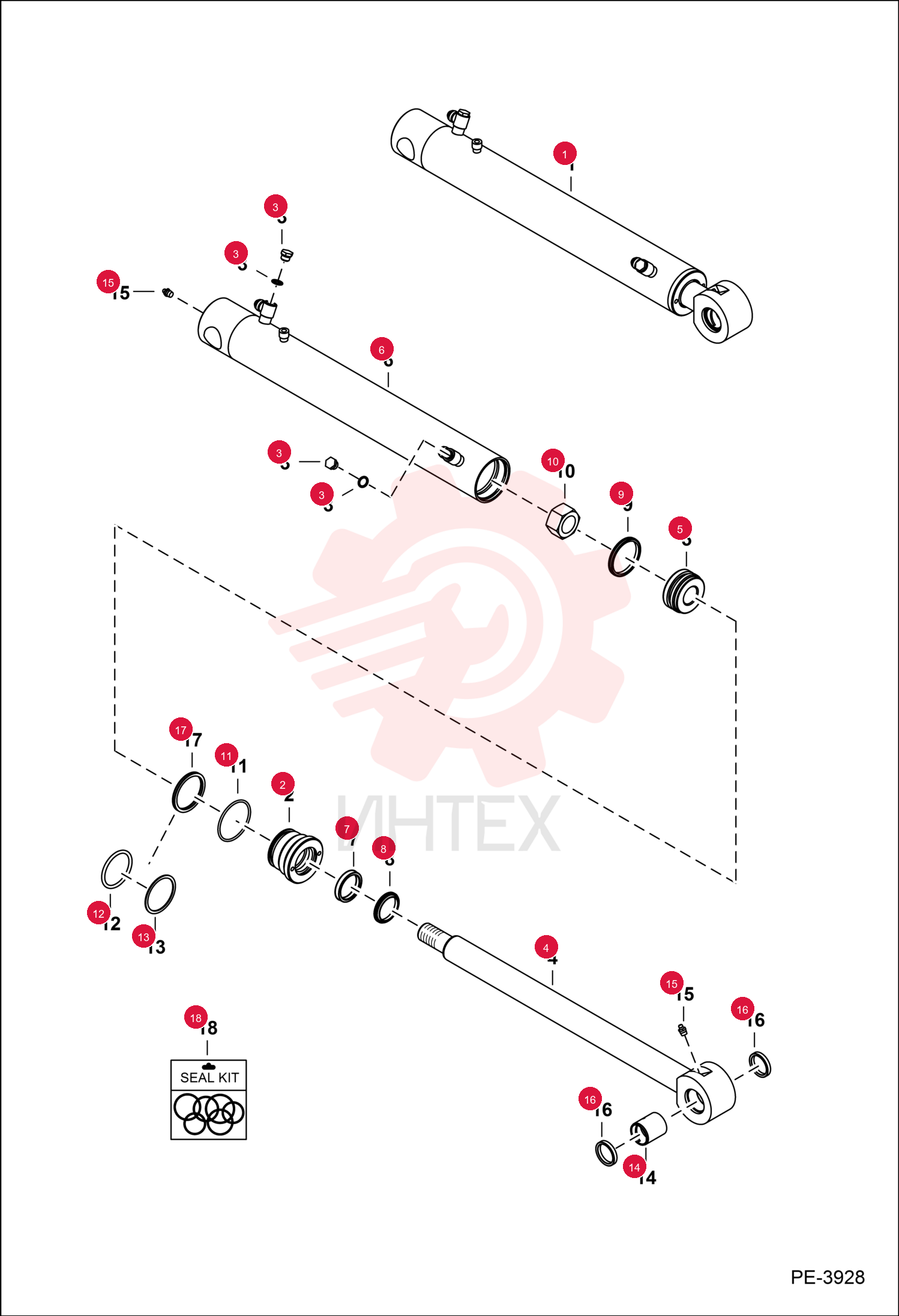 CYLINDER, ASSY BUCKET 7148268