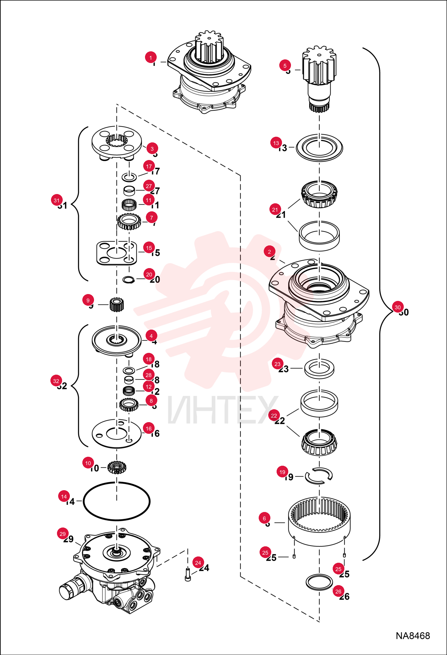 GEAR, SHAFT 7010795 (2)