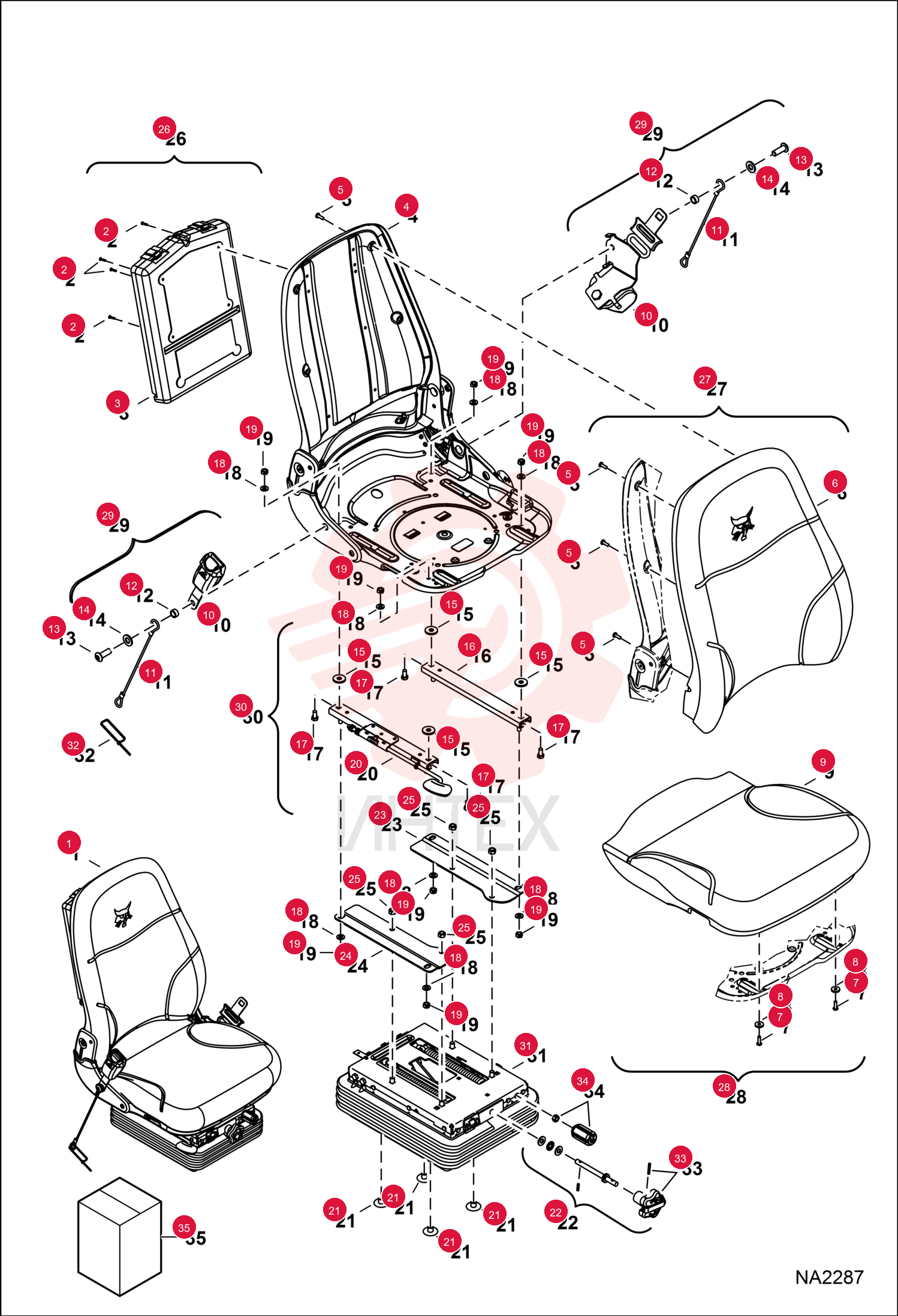 SEAT, OPERATOR SUSPENSION CLOTH 7169360 (3)
