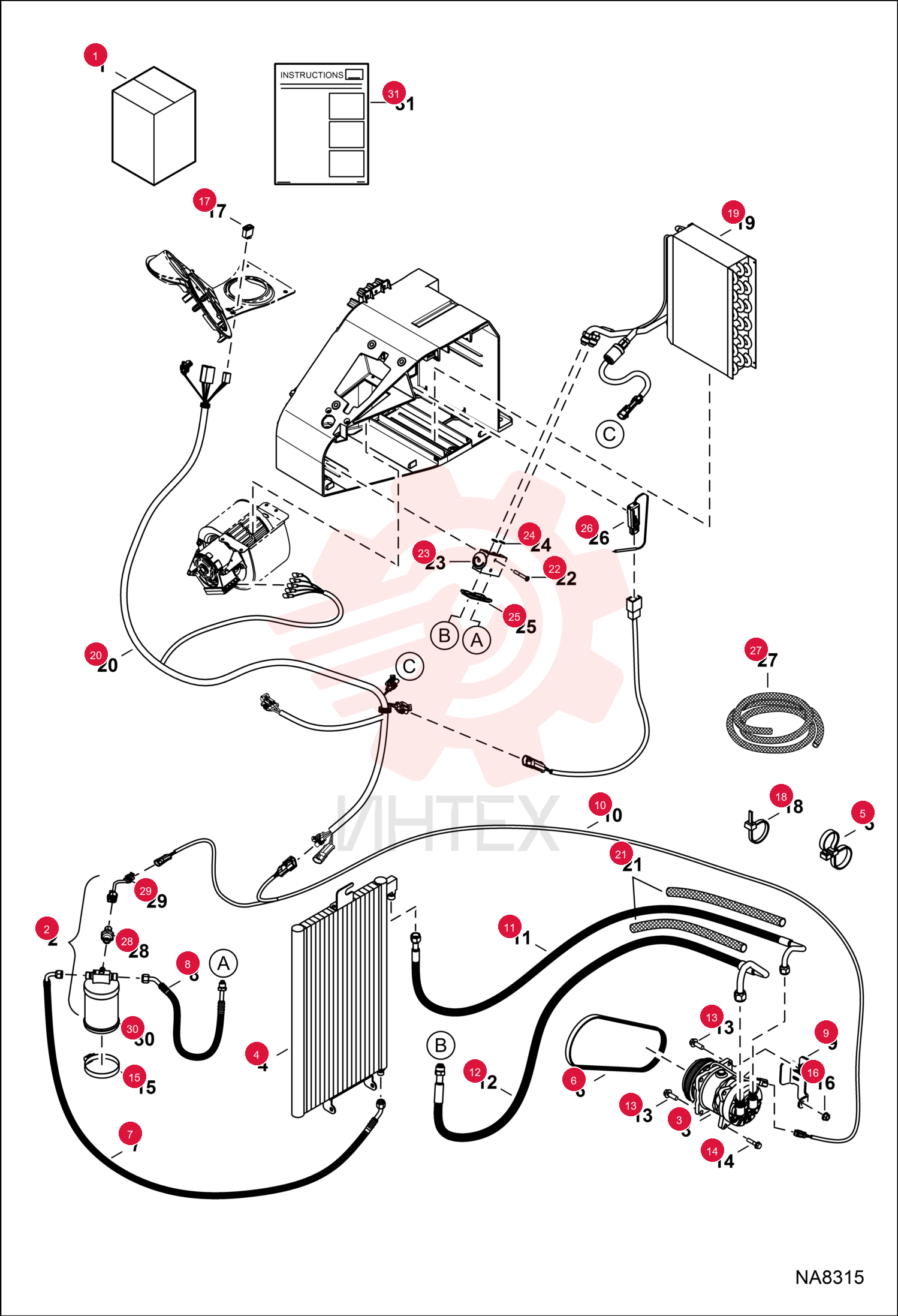KIT, A/C 7240334 (3)