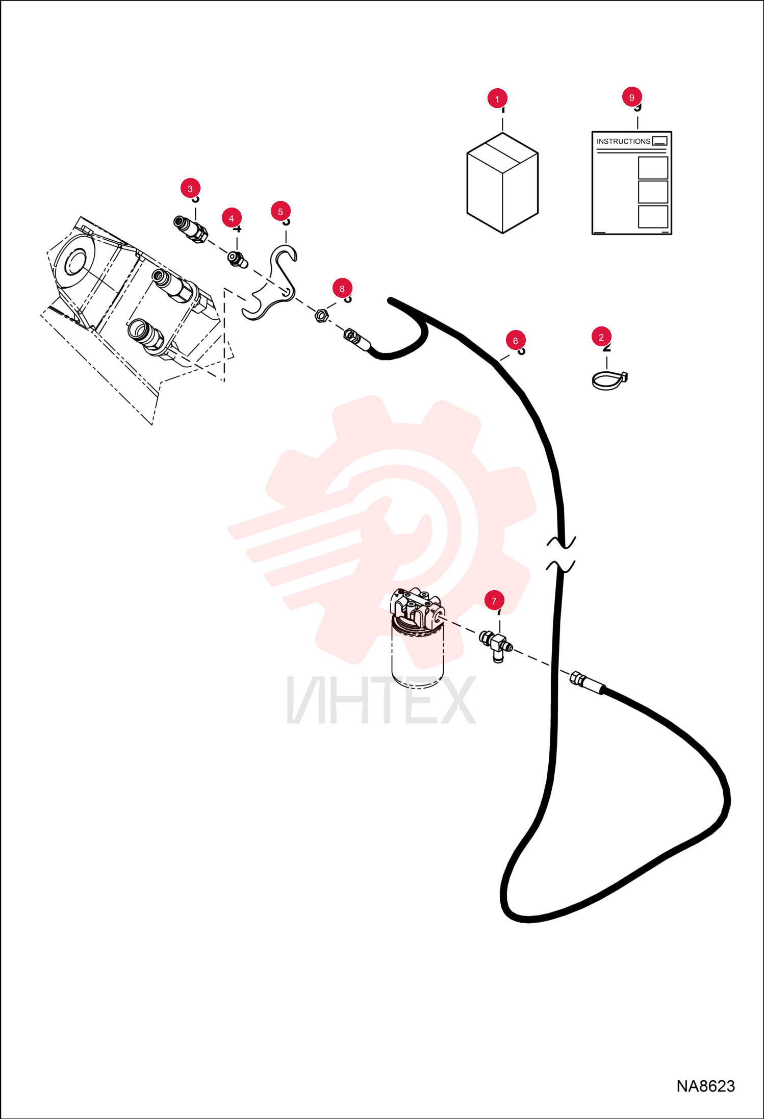 KIT, CASE DRAIN 7245618 (3)