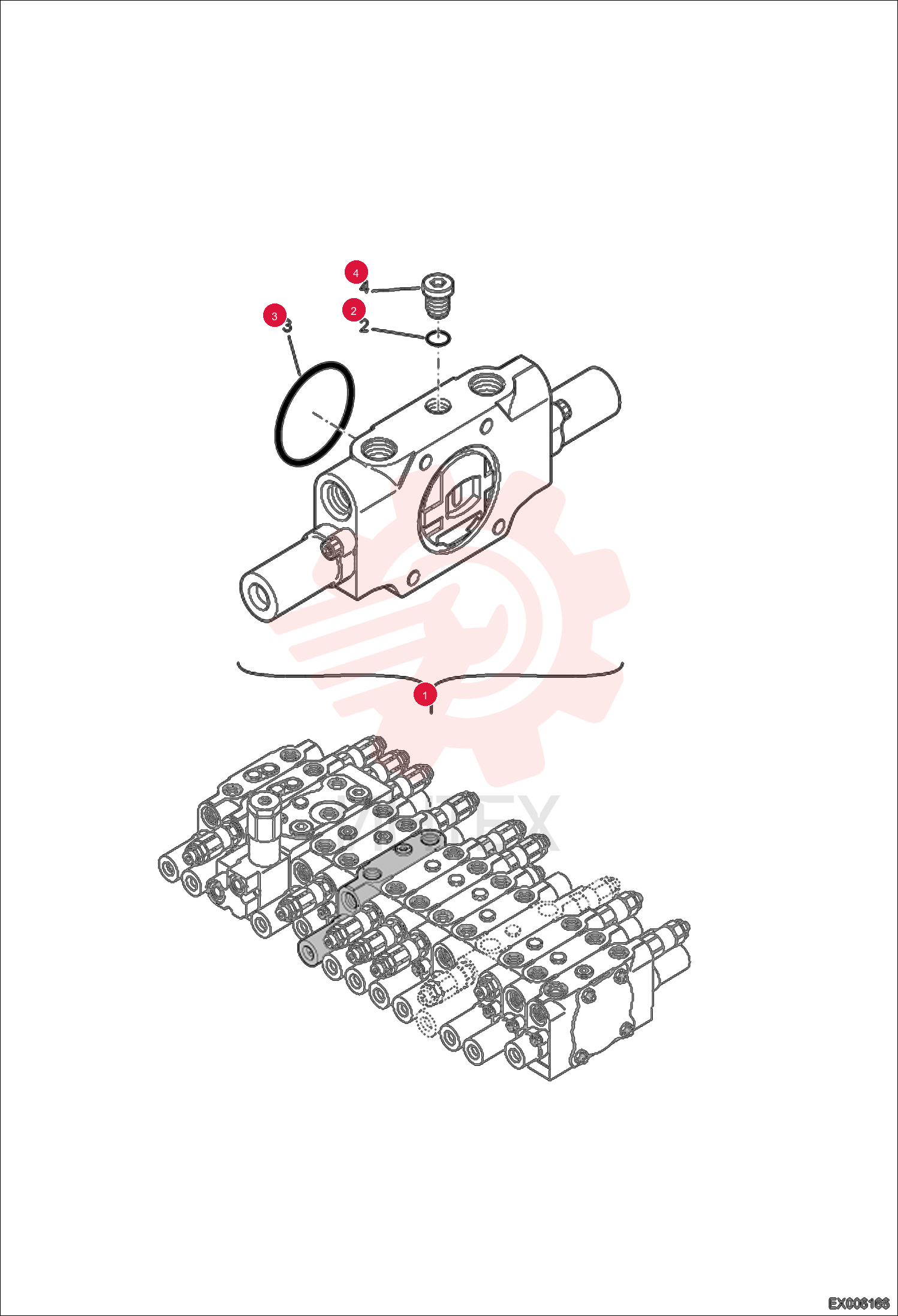 BLOCK ASSY-TRAVEL L 7007011