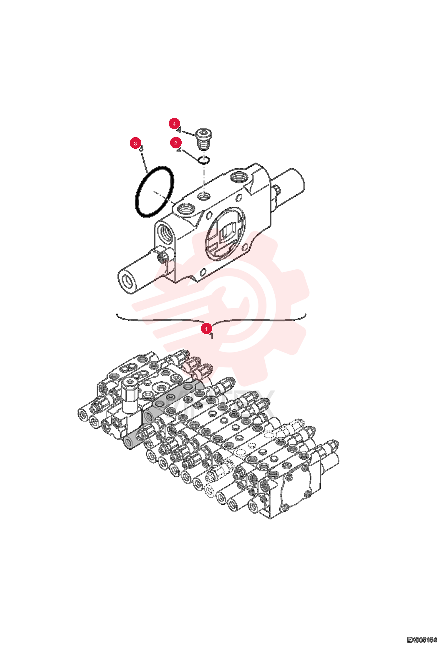 BLOCK ASSY-TRAVEL R 7007009