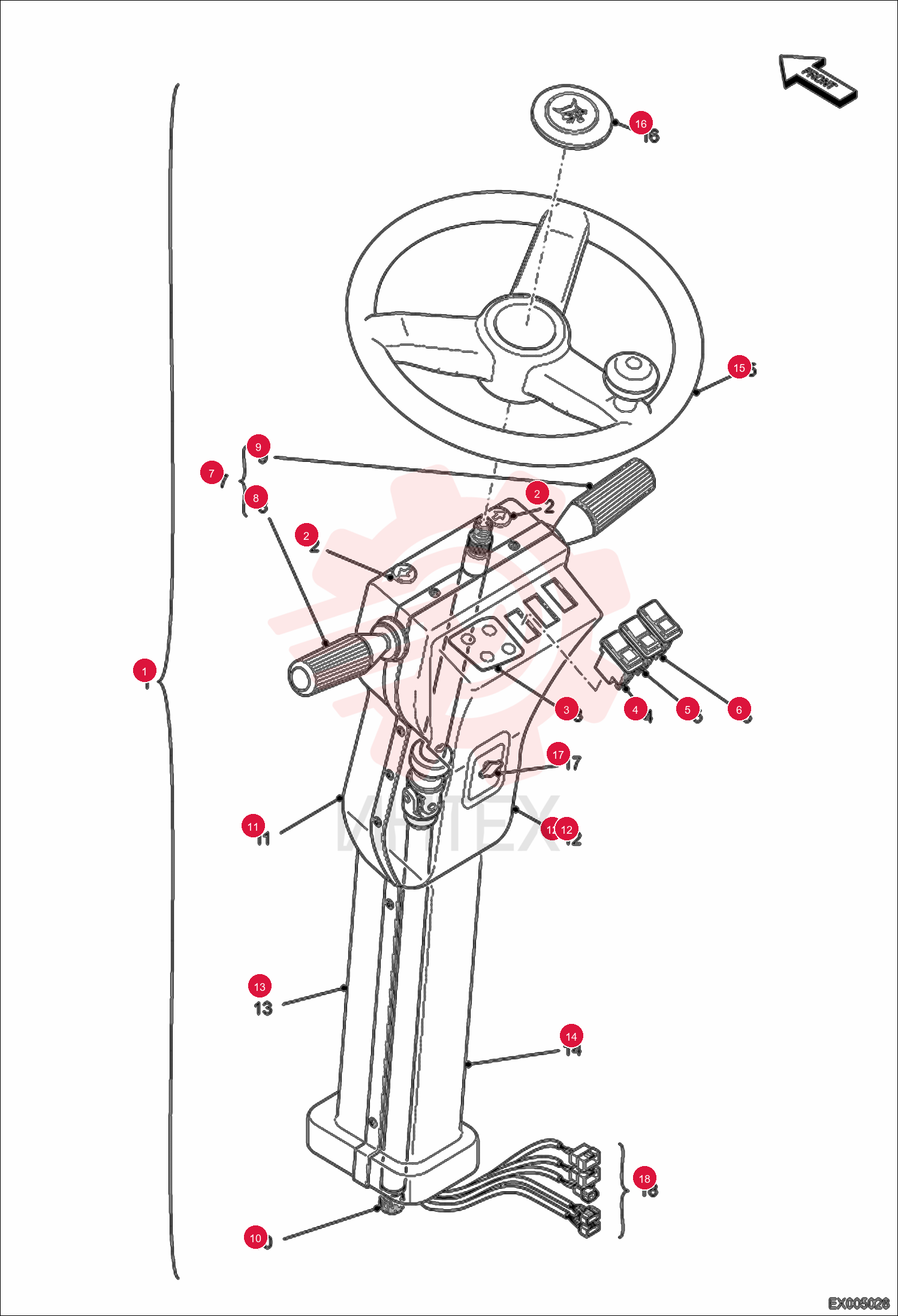 COLUMN ASSY, STEERING 7301880 (2)