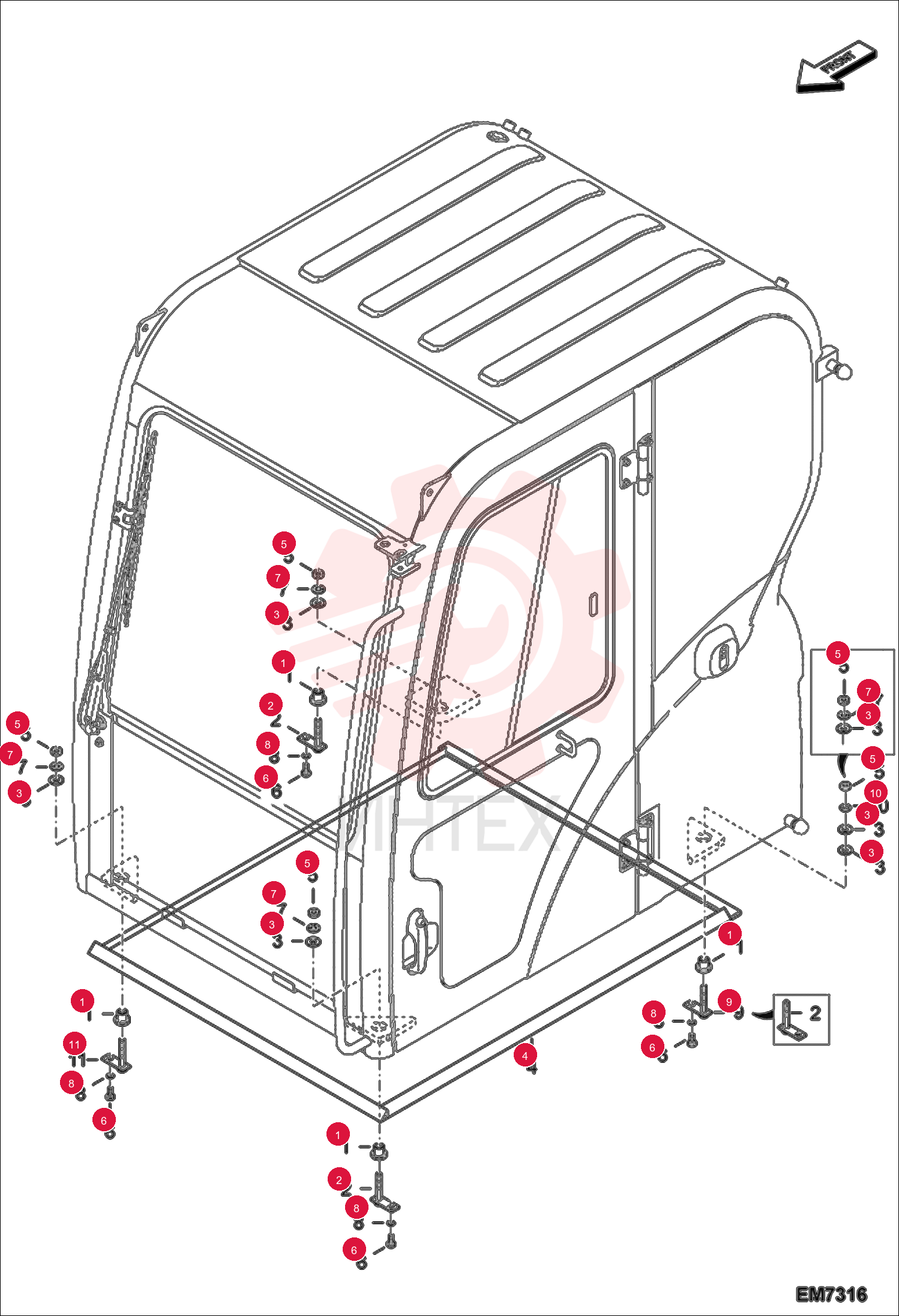MOUNT CAB RUBBER 7003933