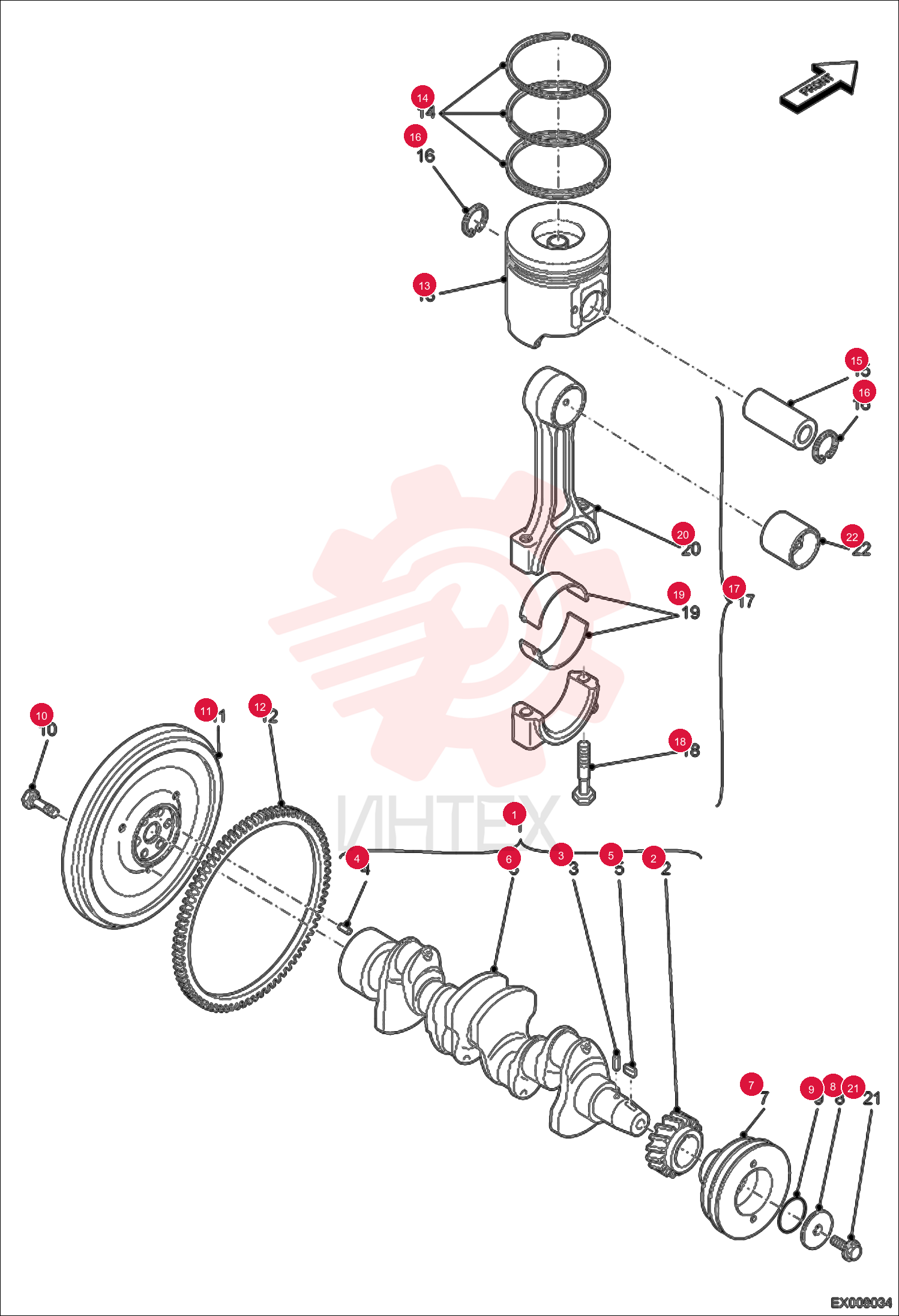 SHAFT CRANK ASSY 7005071