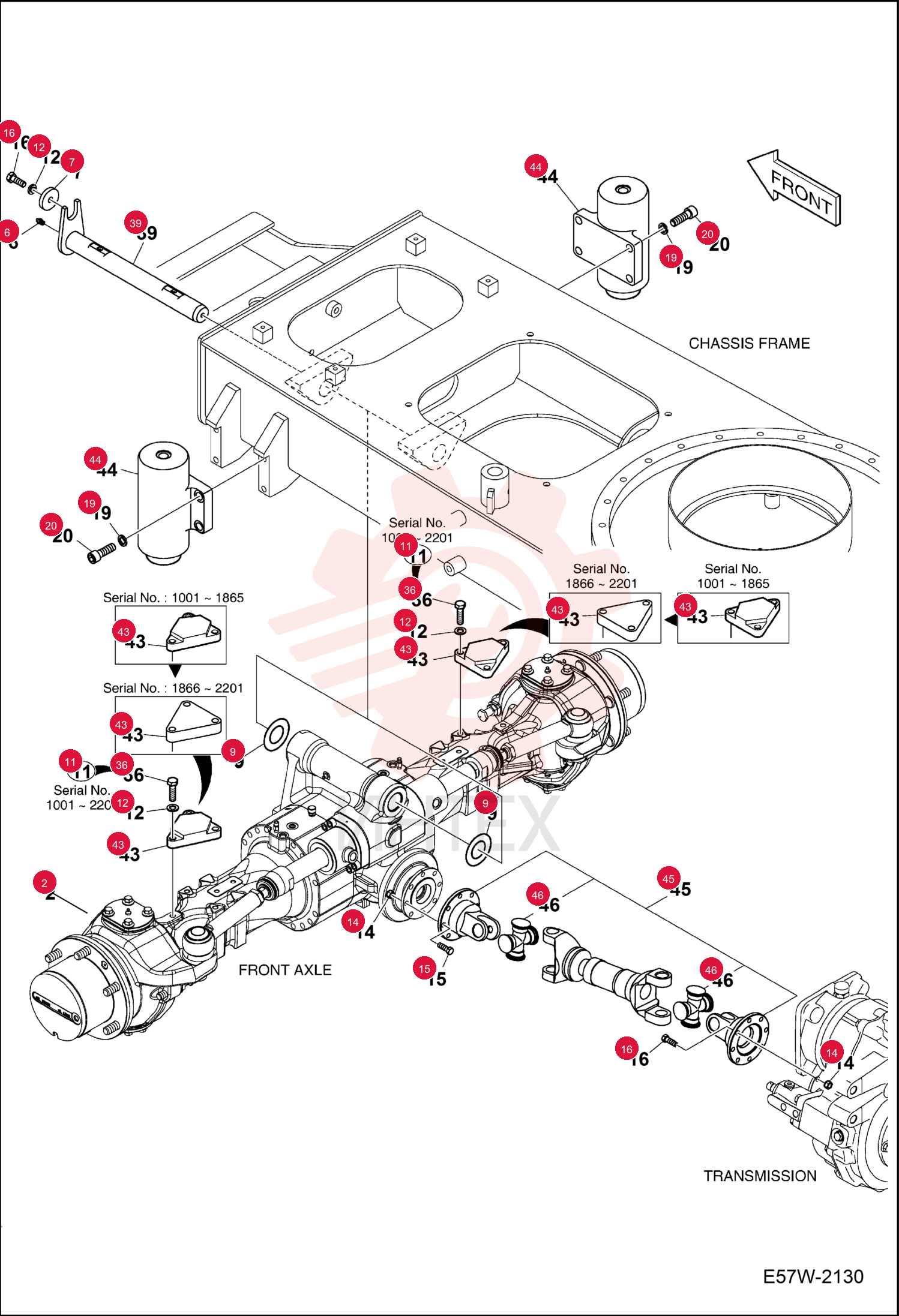 AXLE, FRONT 7283627