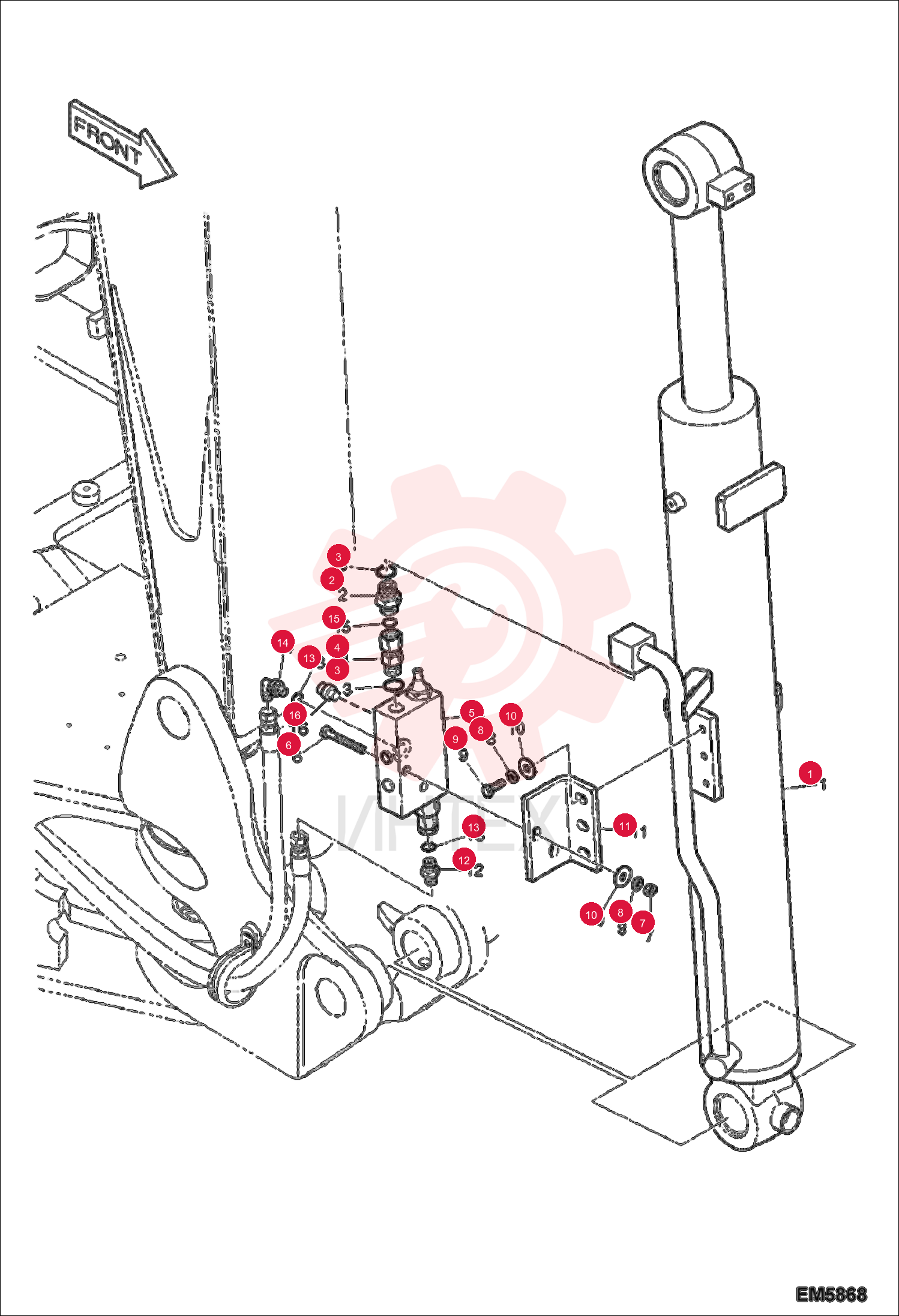 CYLINDER,BOOM(LOCK V/V) 7012223 (2)