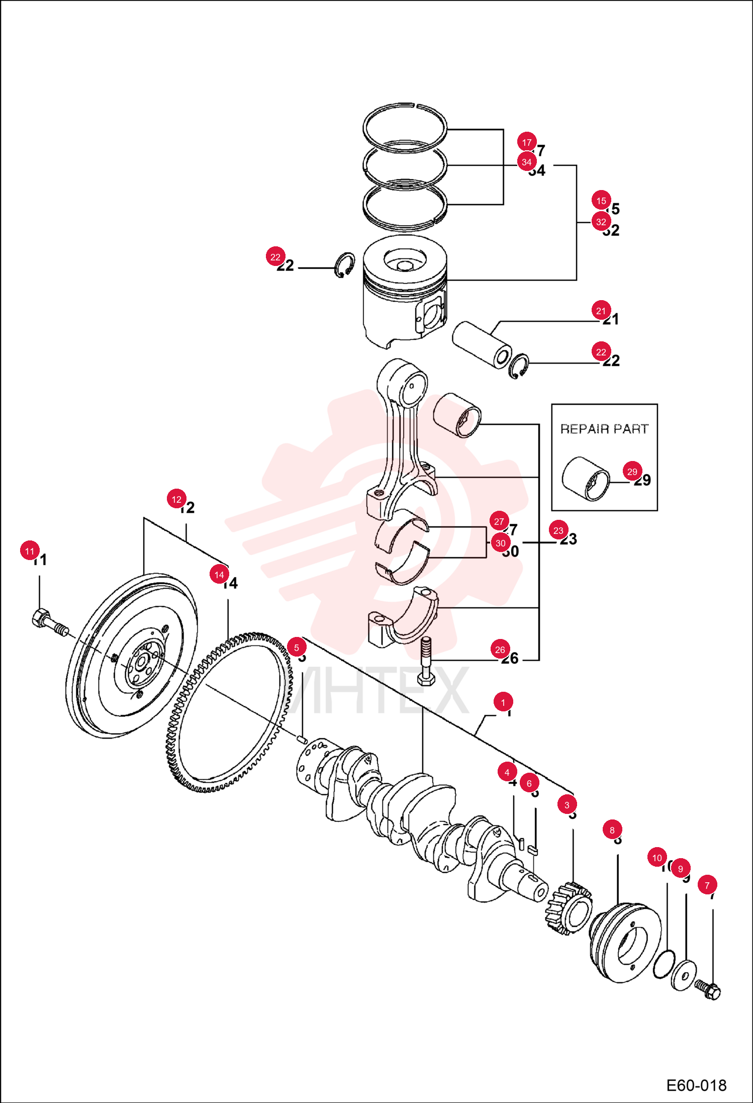 SHAFT CRANK ASSY 7005071