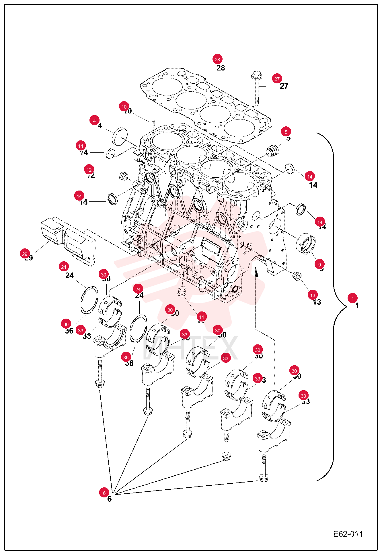 BLOCK, ENGINE 7030089