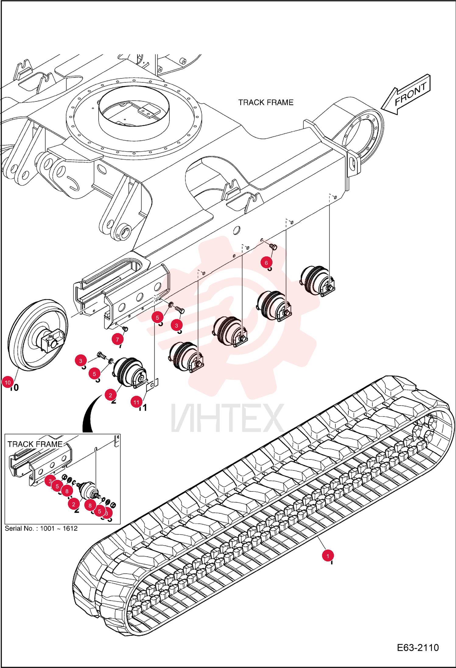 TRACK RUBBER (400X72.5X76) 12" MX