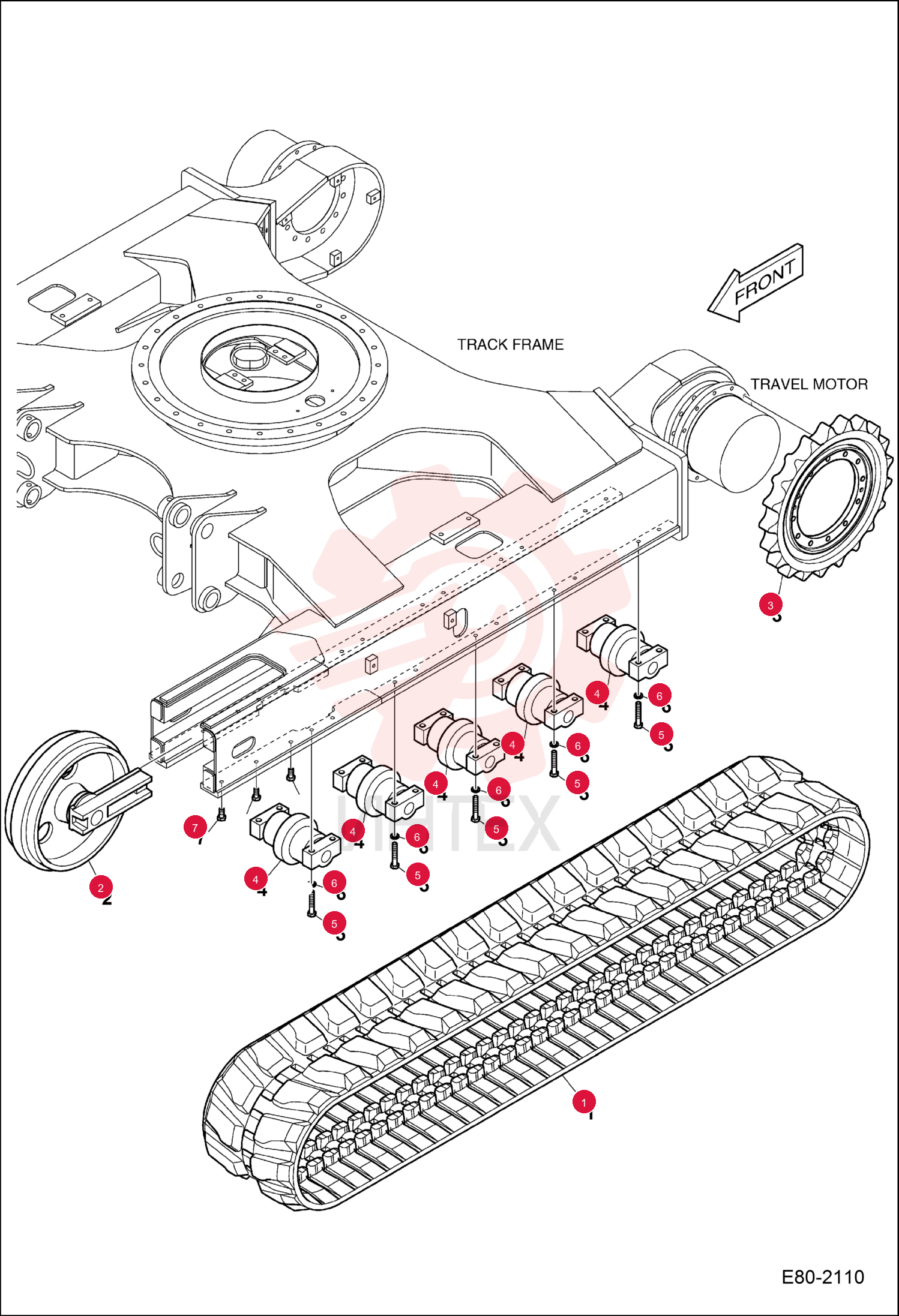TRACK RUBBER (450X81X76) 12" MX