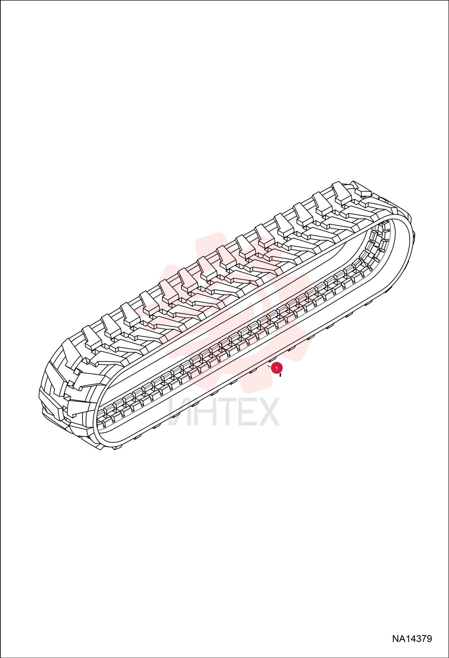 TRACK RUBBER (450X81X76) 12" MX 7304043