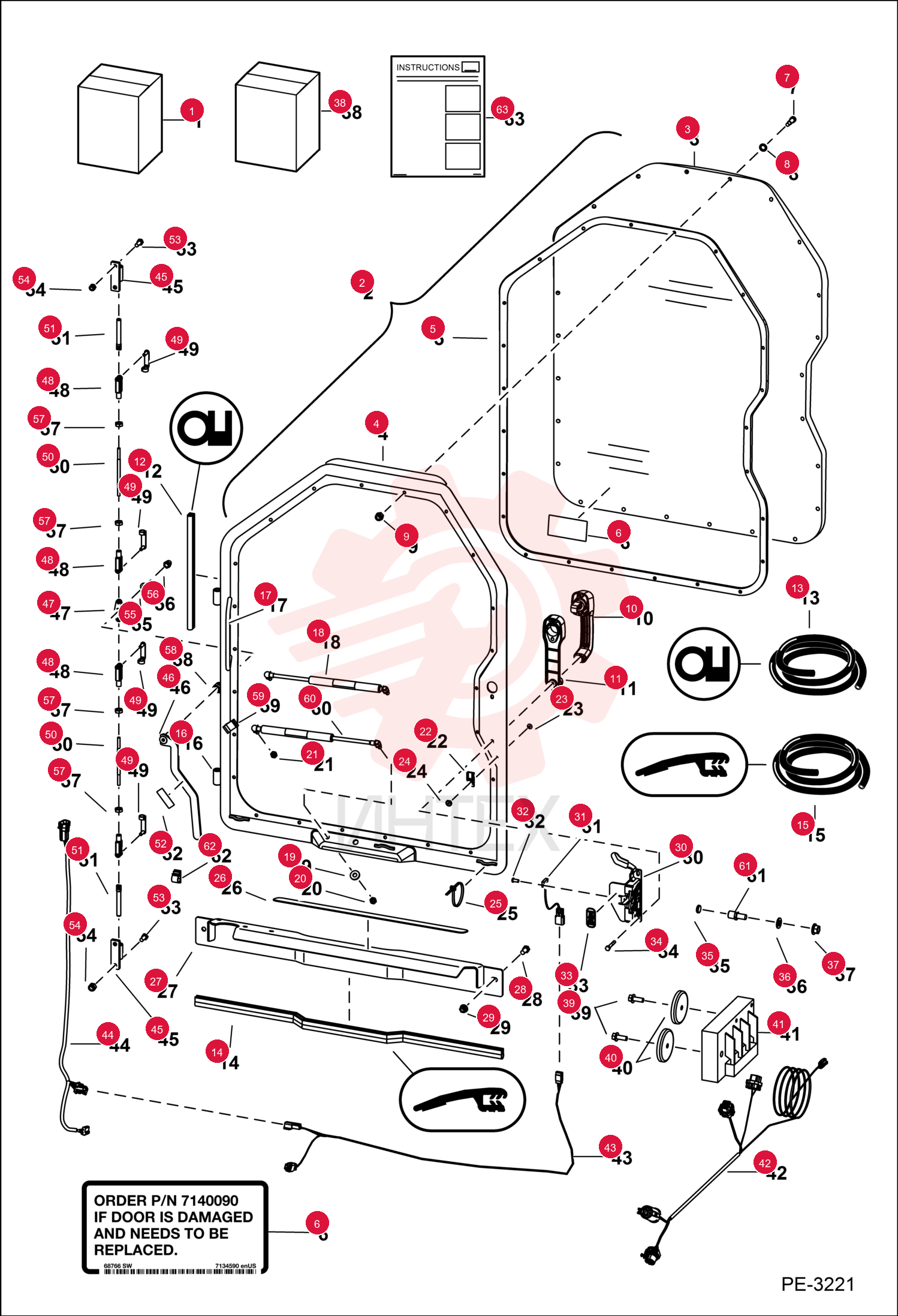 DOOR, CAB ASSY 7140090