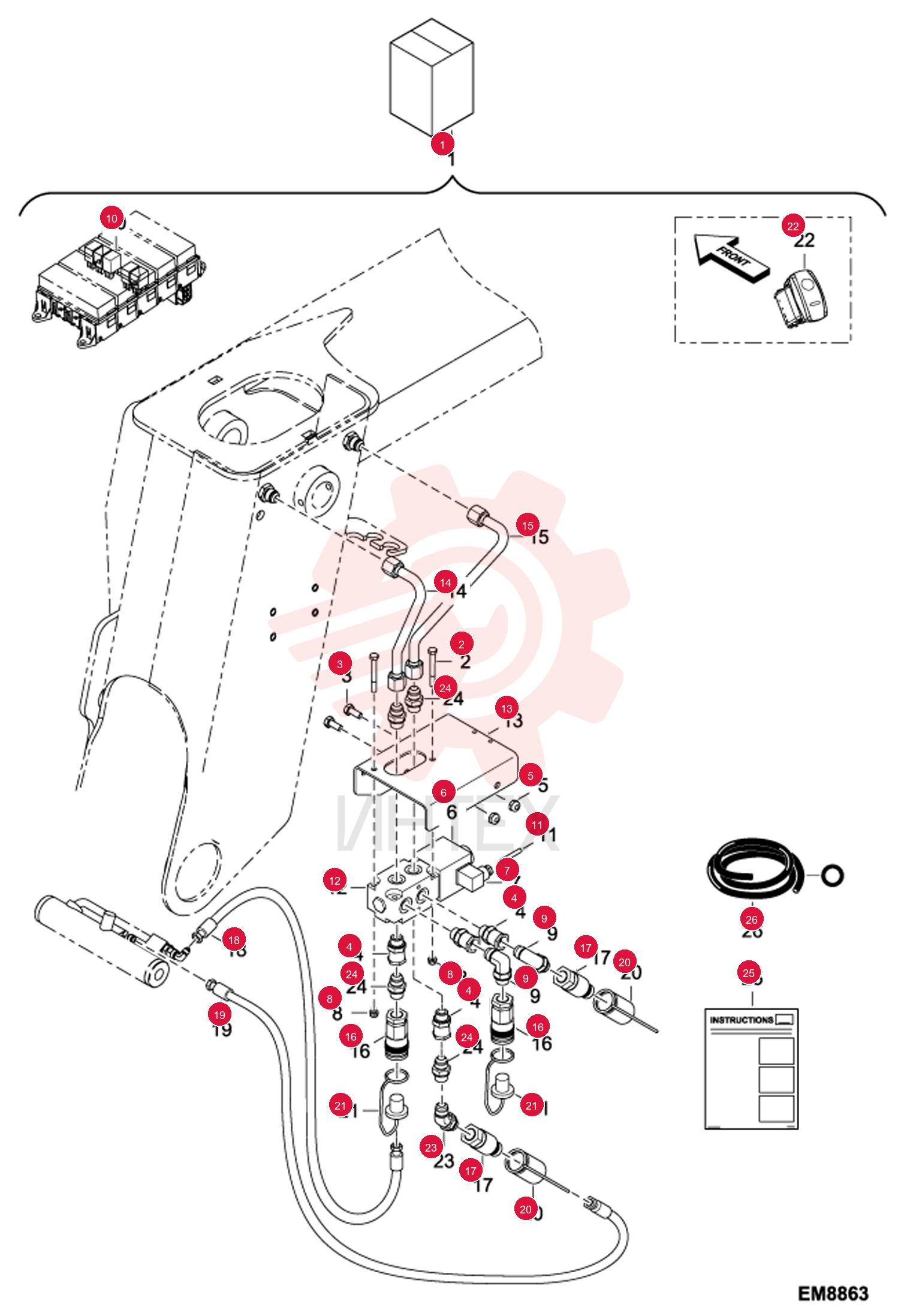 KIT, 2ND HYDRAULIC FUNCTION ON BOOM