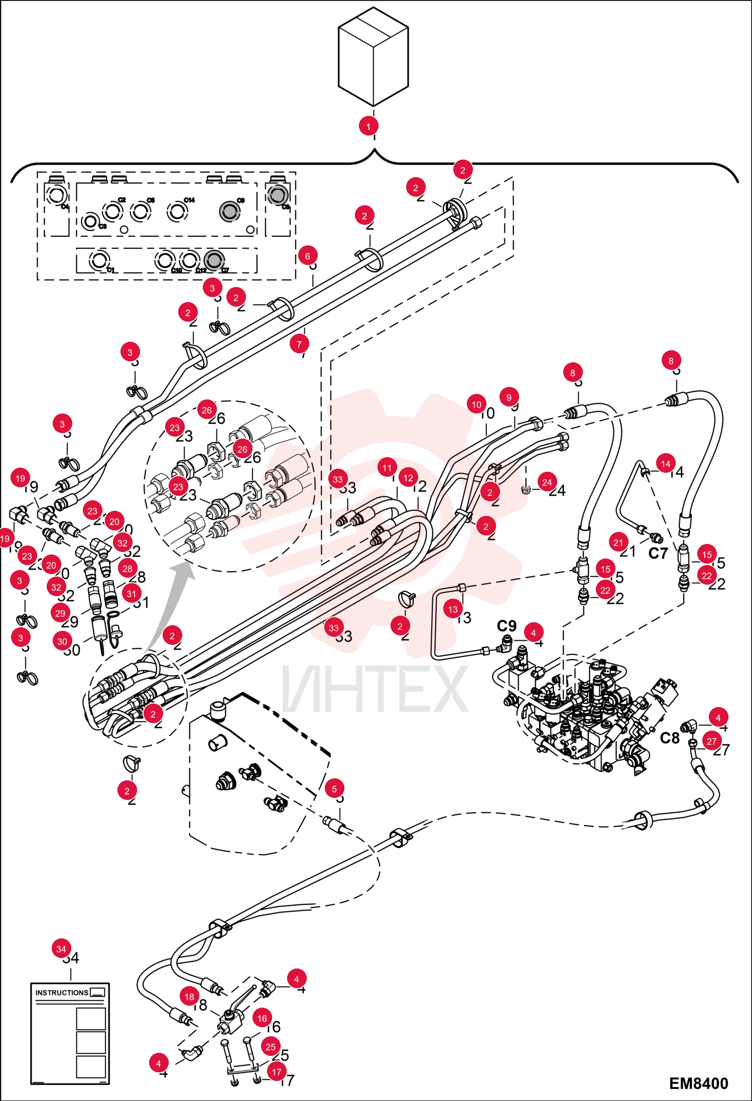 KIT, AUXILIARY HYDRAULICS W/ACD 6925315 (1)