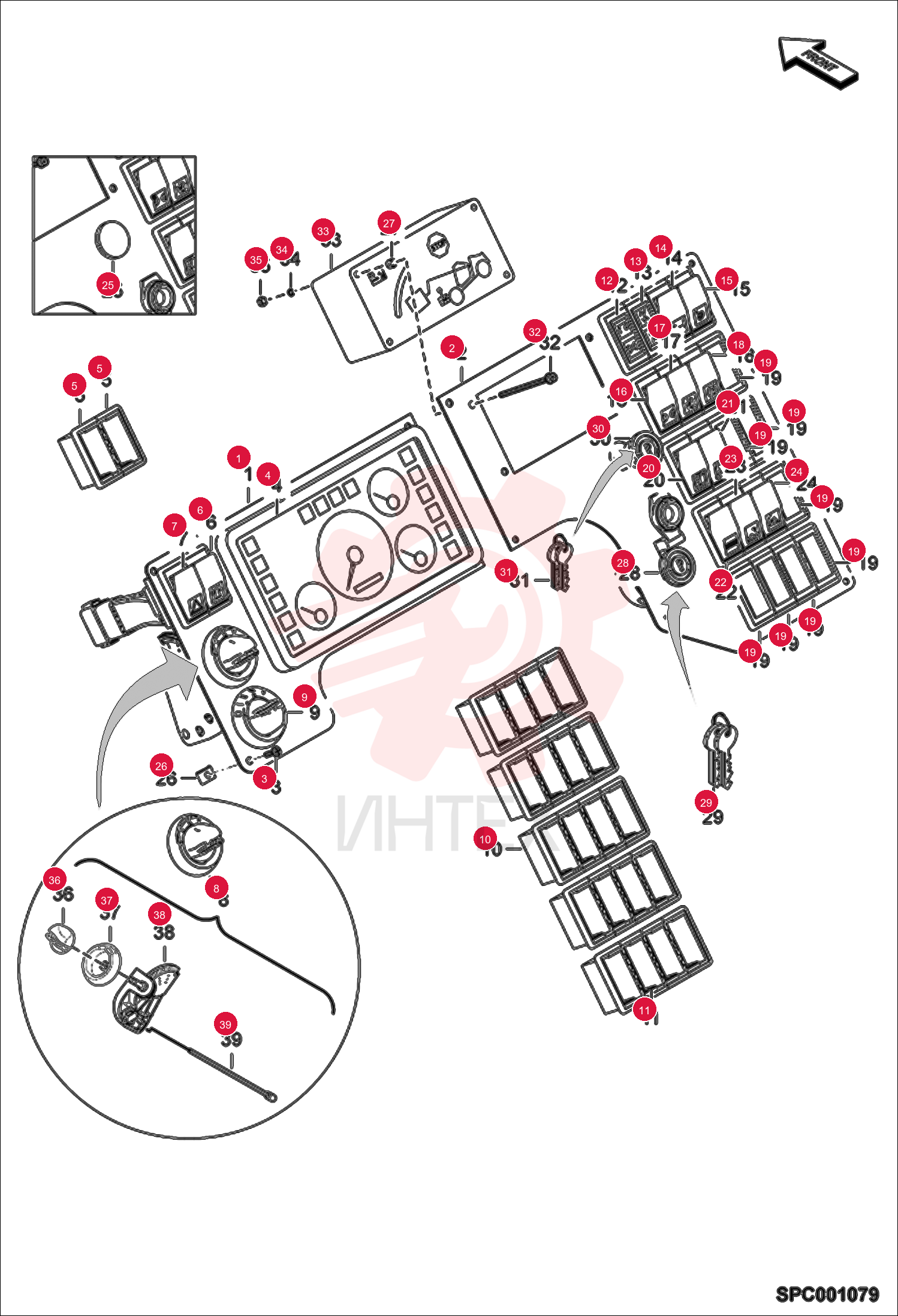 L.H. control panel plate 96080.7 (2)
