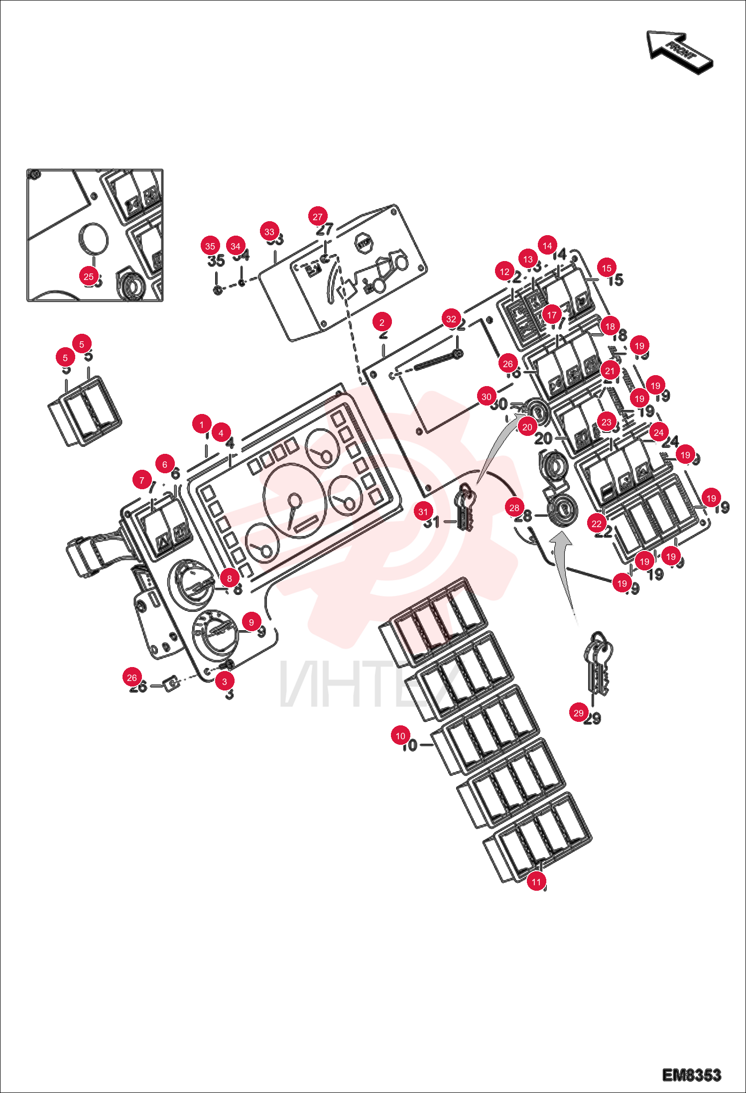 L.H. control panel plate 96080.7 (1)