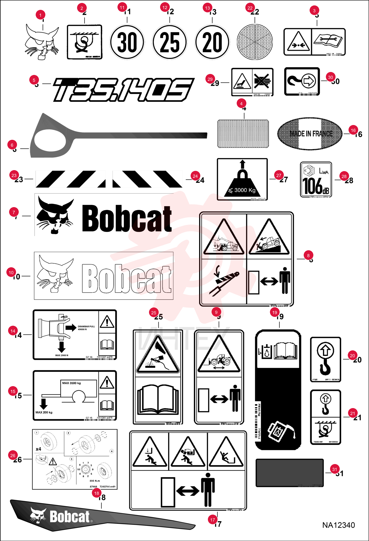 DECAL, LOGO BOBCAT HEAD 7197621 (2)