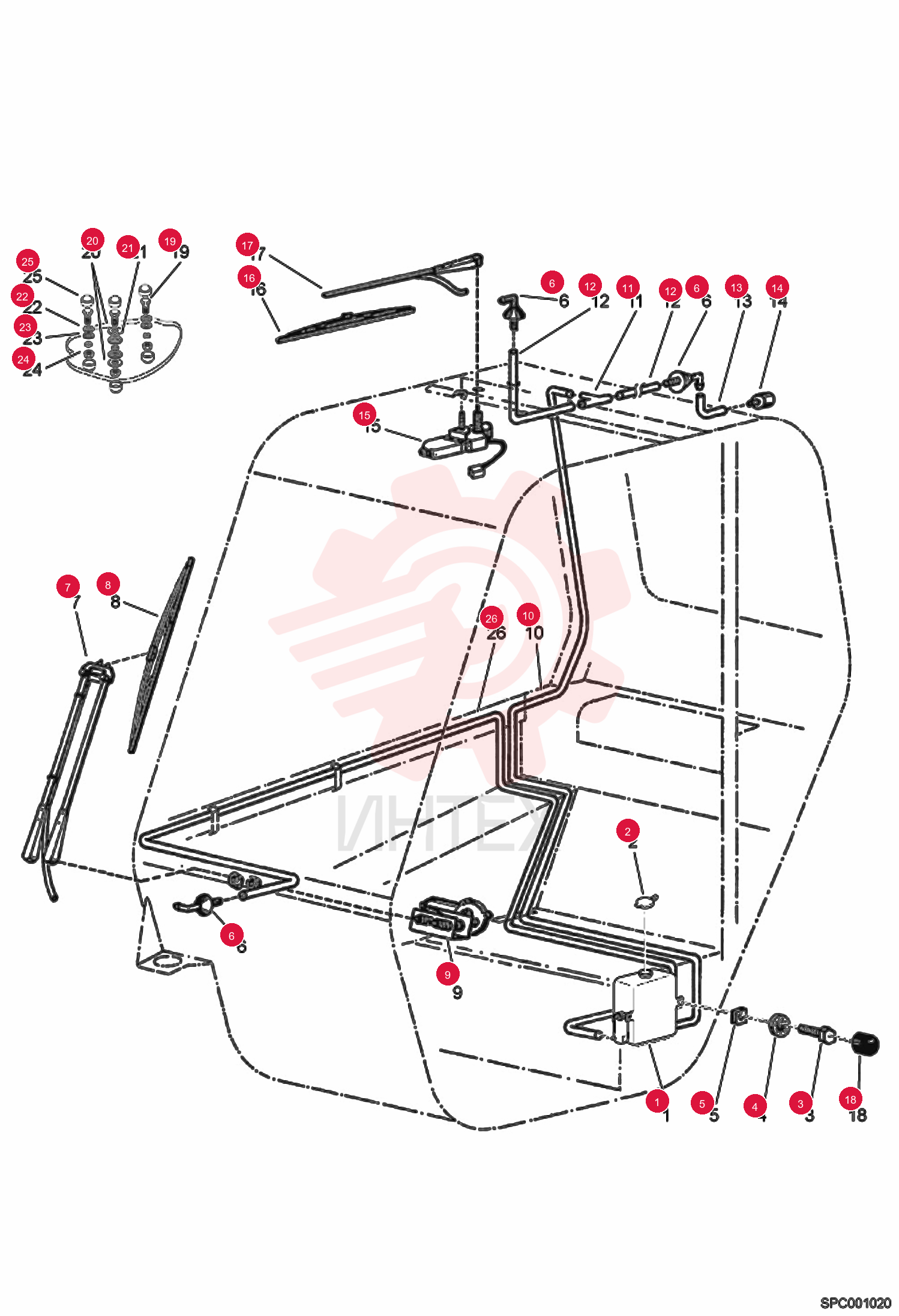 Windshield spray reservoir 97196.0
