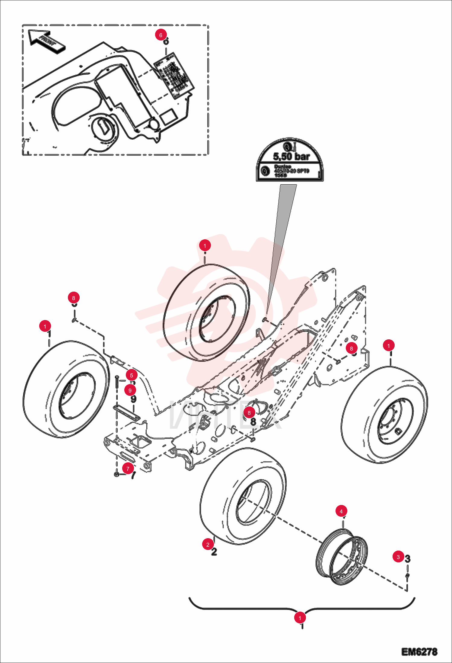 WHEEL ASSY 6915904-O (2)