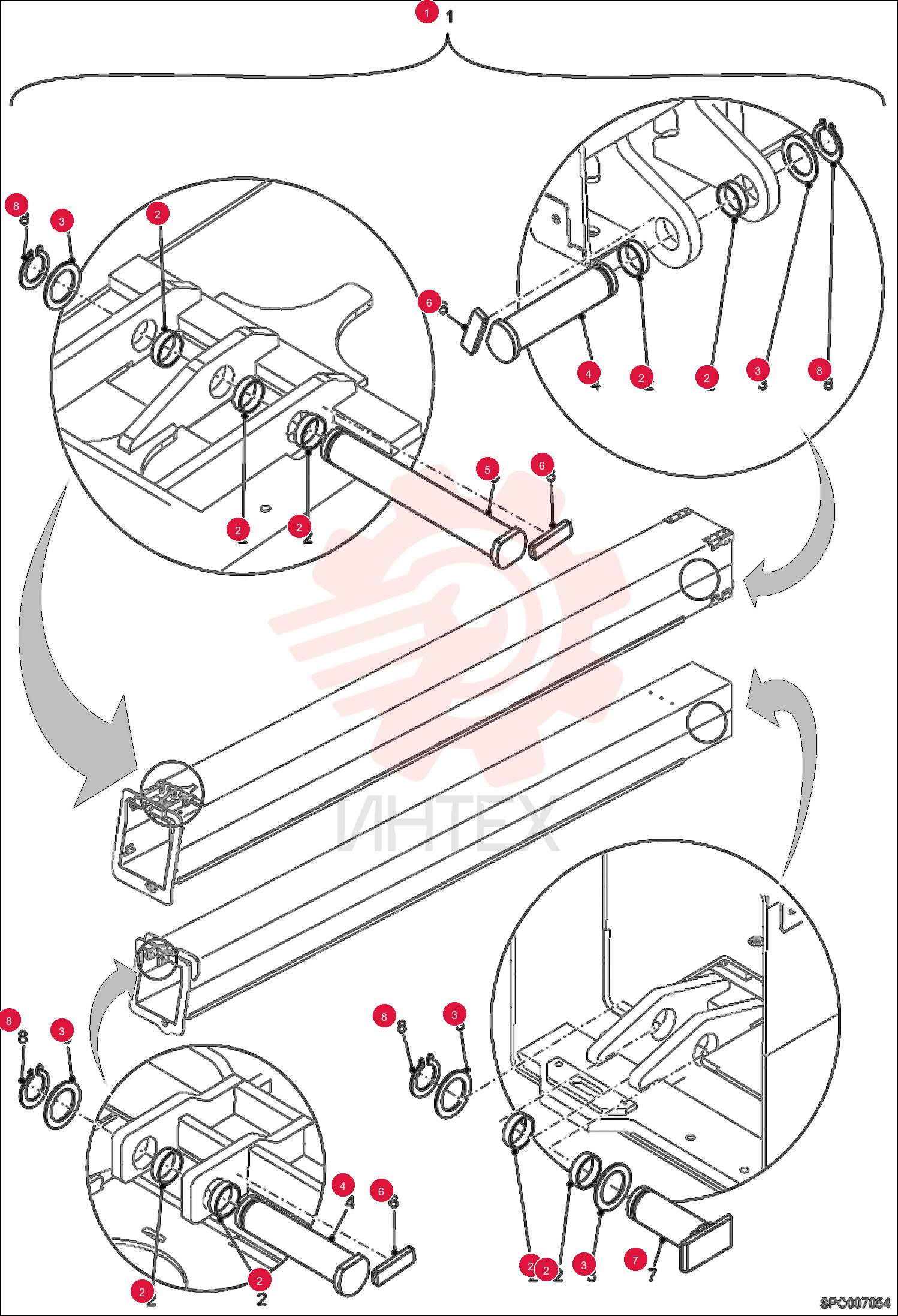 Boom chain pulley axles kit 6915388