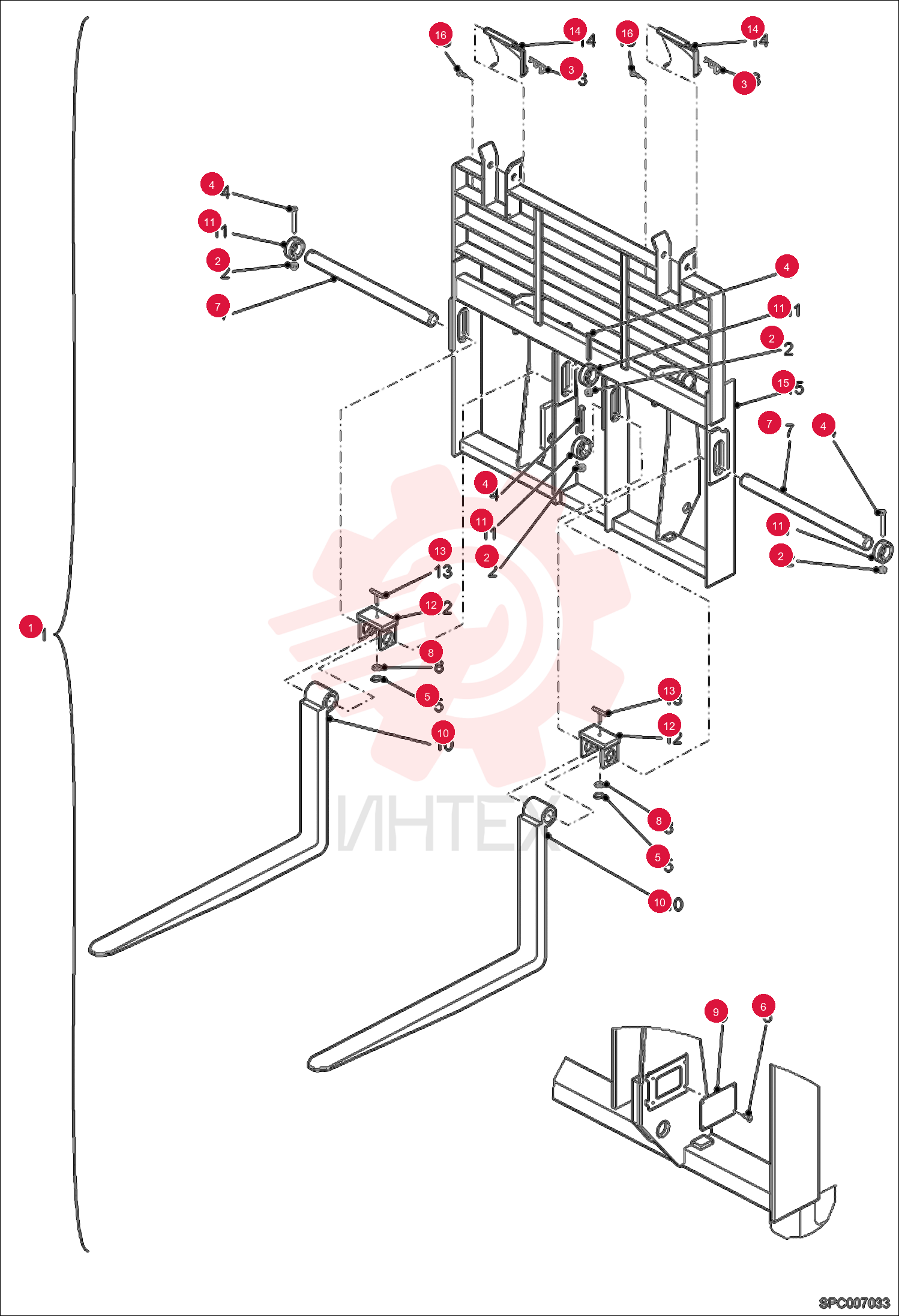Forks holder assy 74425.0 (1)