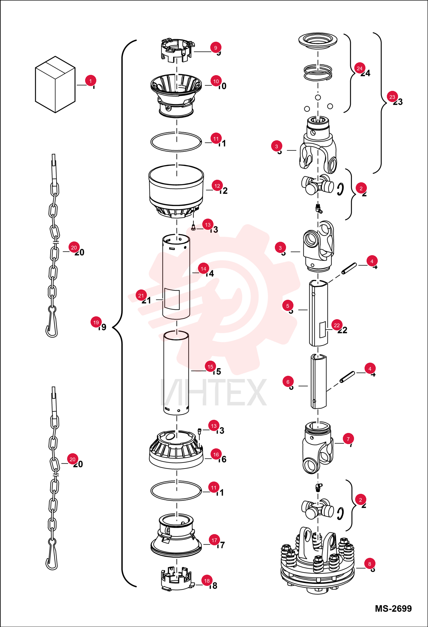 SHAFT, PTO ASSY 7001208