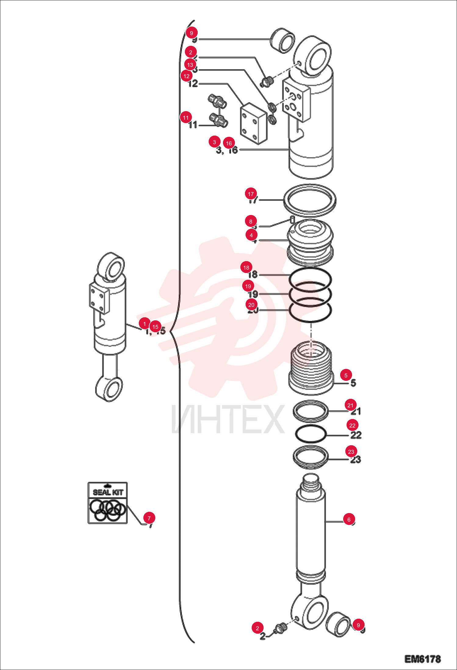 CYLINDER, LEVELLING RH 7014741