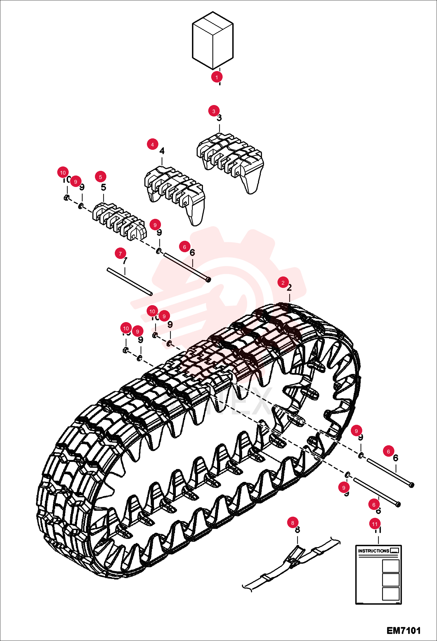 KIT, TRACK RUBBER 7193483