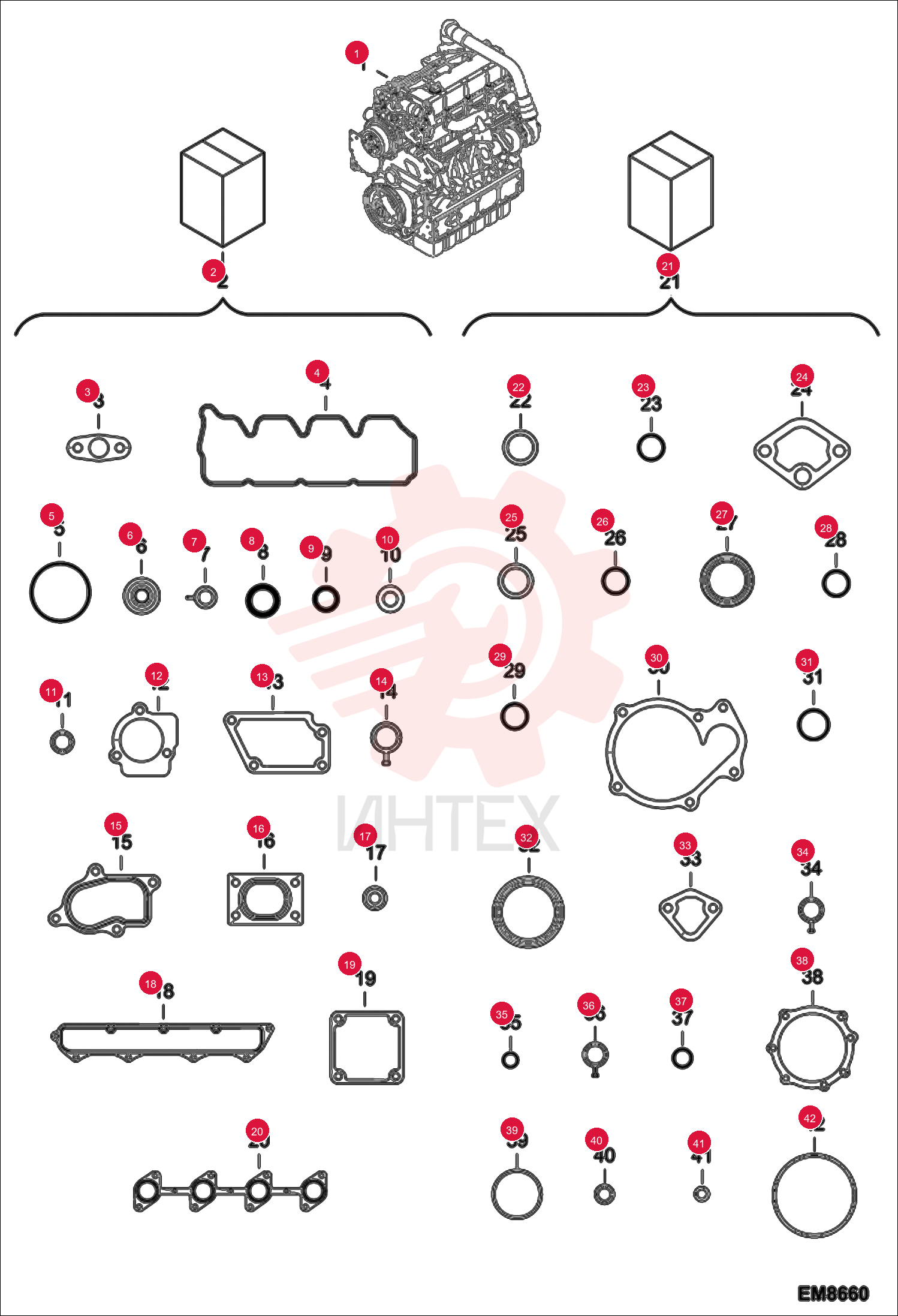 ENGINE, KUBOTA V3300 DI-T-E2CB V417