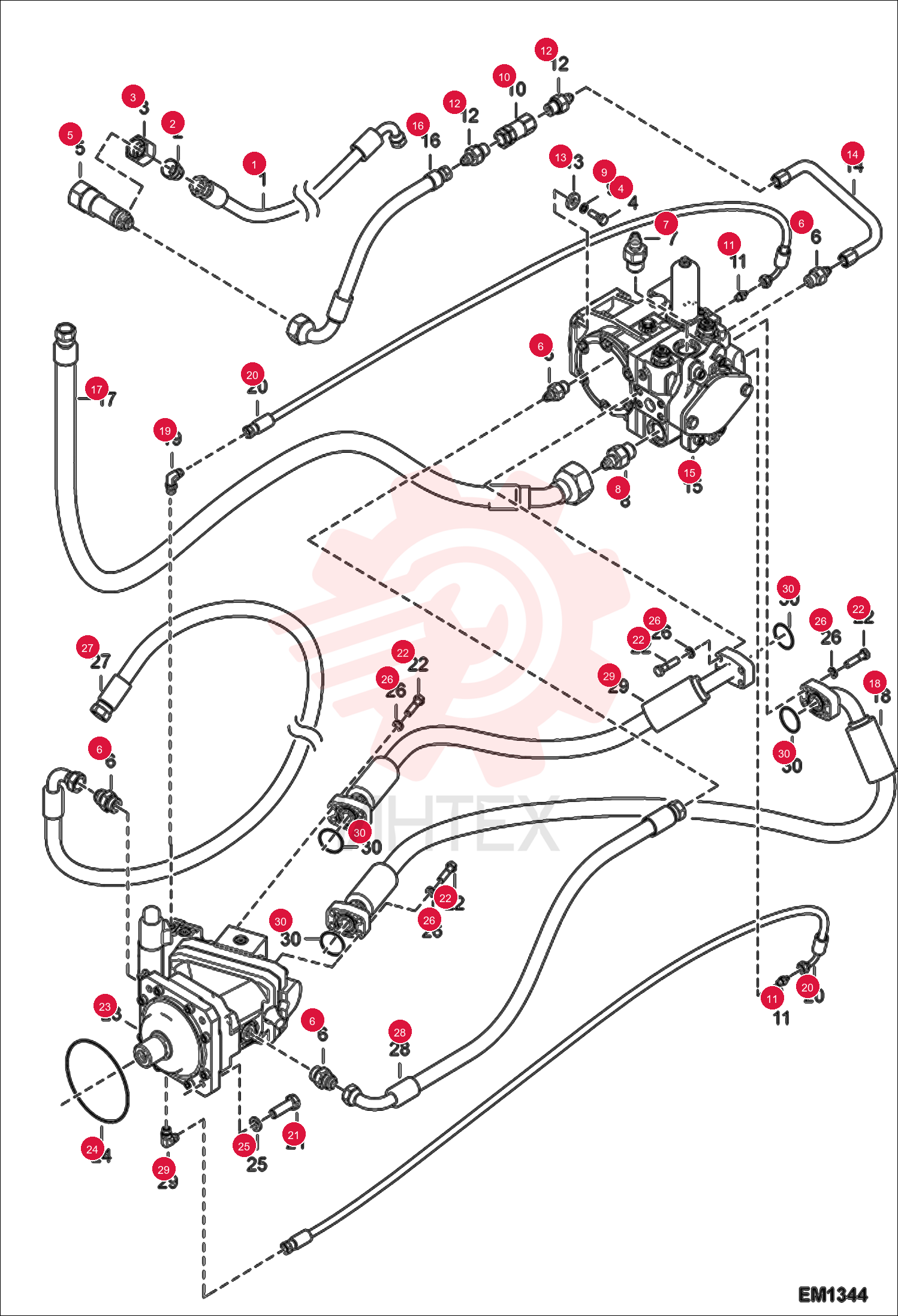 HOSE TJ45 3/4 9,5 TJ 9/16 L1600