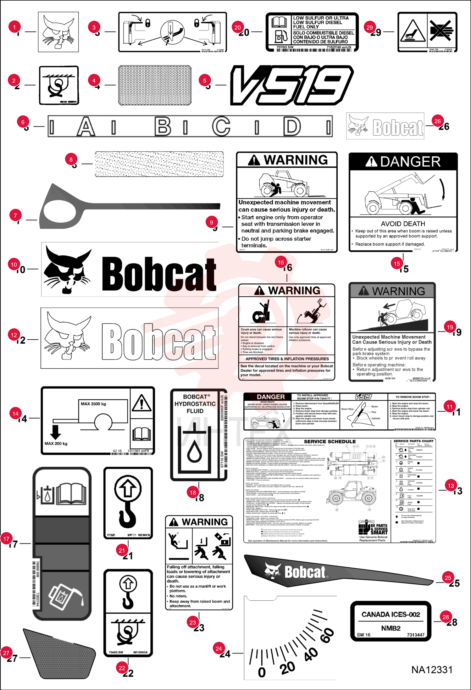 DECAL, LOGO BOBCAT HEAD 7197621