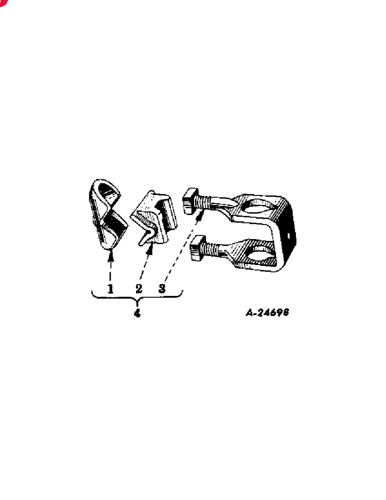 IH 4-ROW FERTILIZER UNIT CLAMP, u-bolt