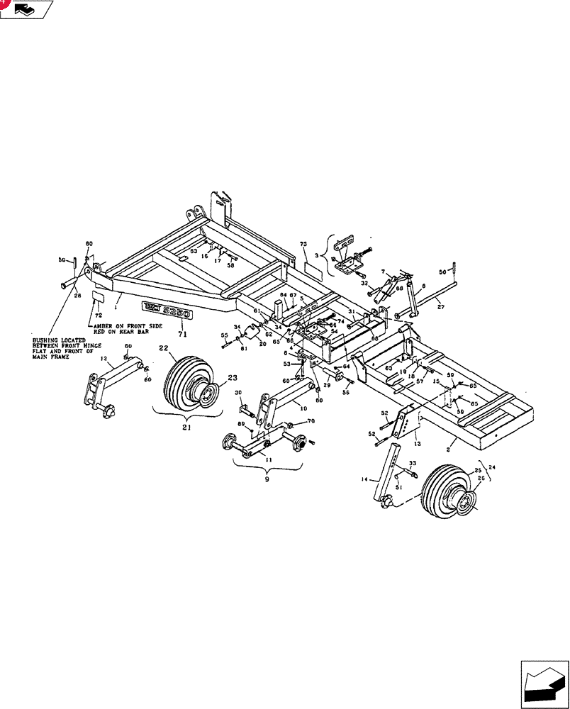 DMI NUTRI-PLACR Walking Axle Assy. 888 RH, Includes Ref. 8-9