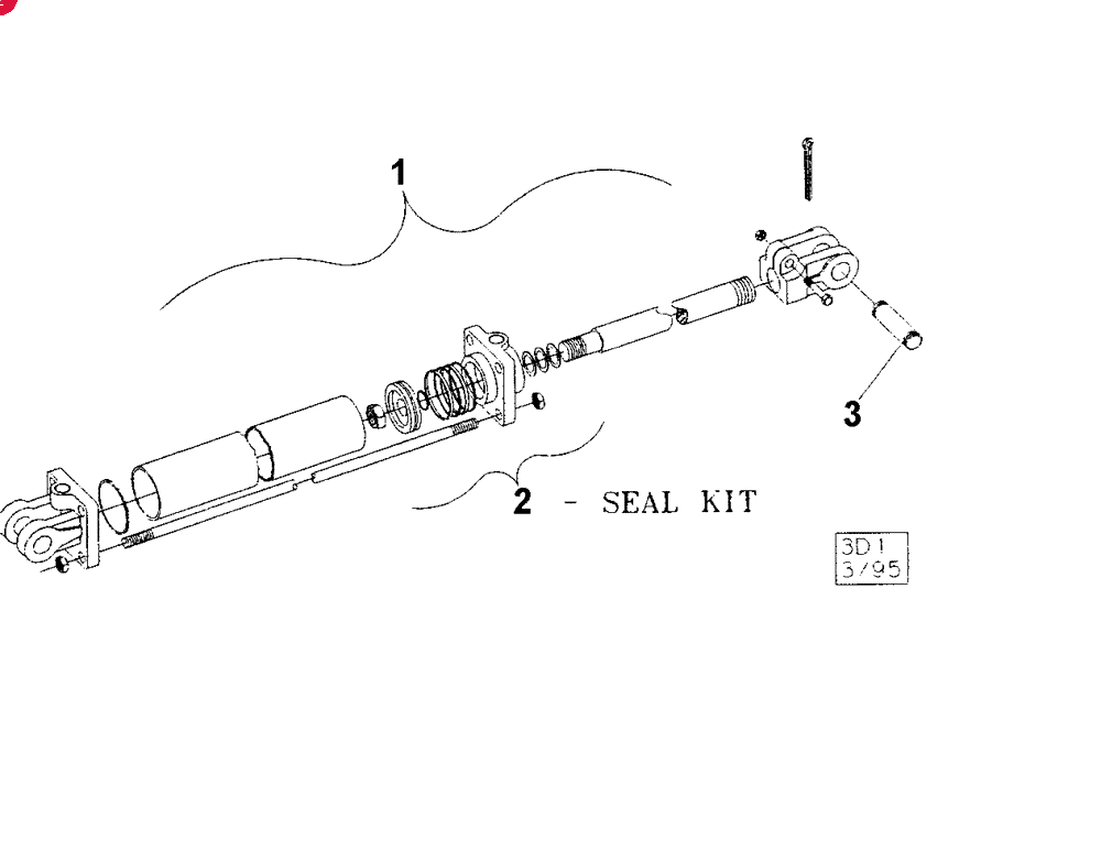 6 & 8 ROW HYDRAULIC CYLINDER,Double Acting, 31mm Rod, 406.4mm Stroke