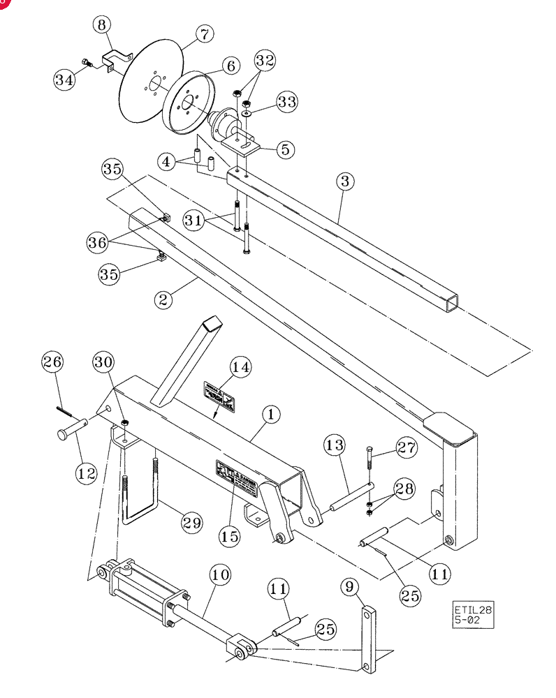 DMI NUTRI-TILL'R HYDRAULIC CYLINDER,Double Acting, 31mm Rod, 406.4mm Stroke