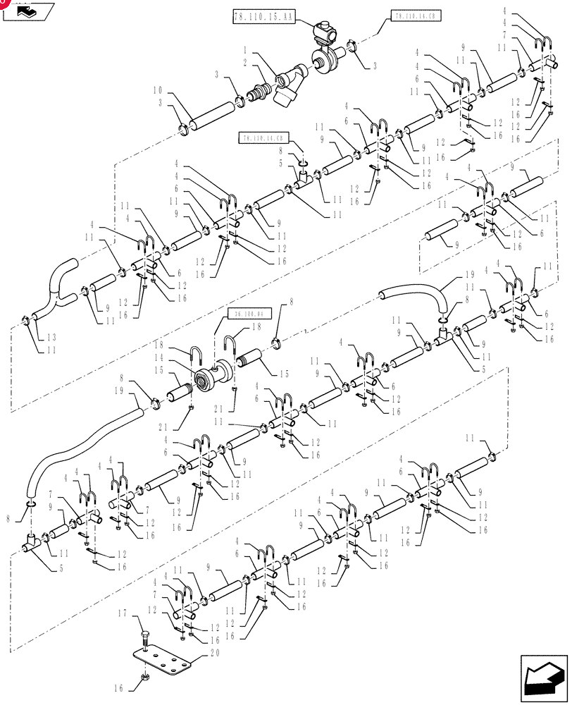 2012 FITTING,1-1/2" Hose Barb x 1-1/2" Hose Barb x 1" Male Thread Hose Barb Tee