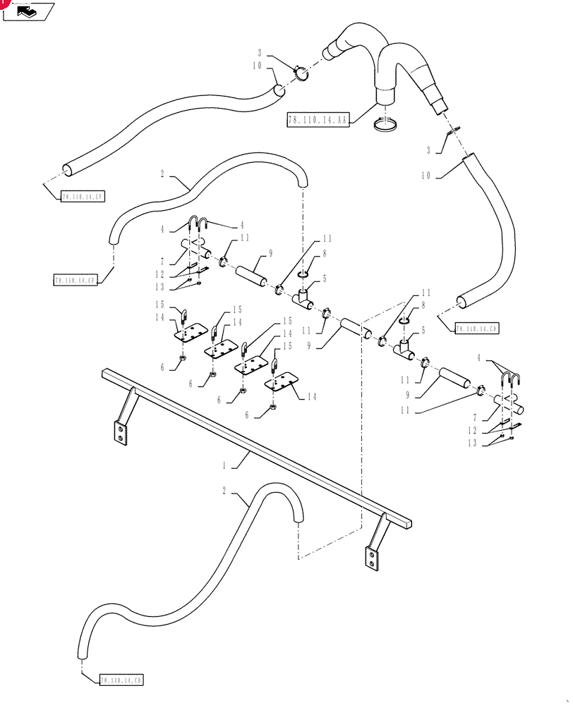 2012 FITTING,1" x 1-1/2" 90 Degree Poly Hose Barb Elbow