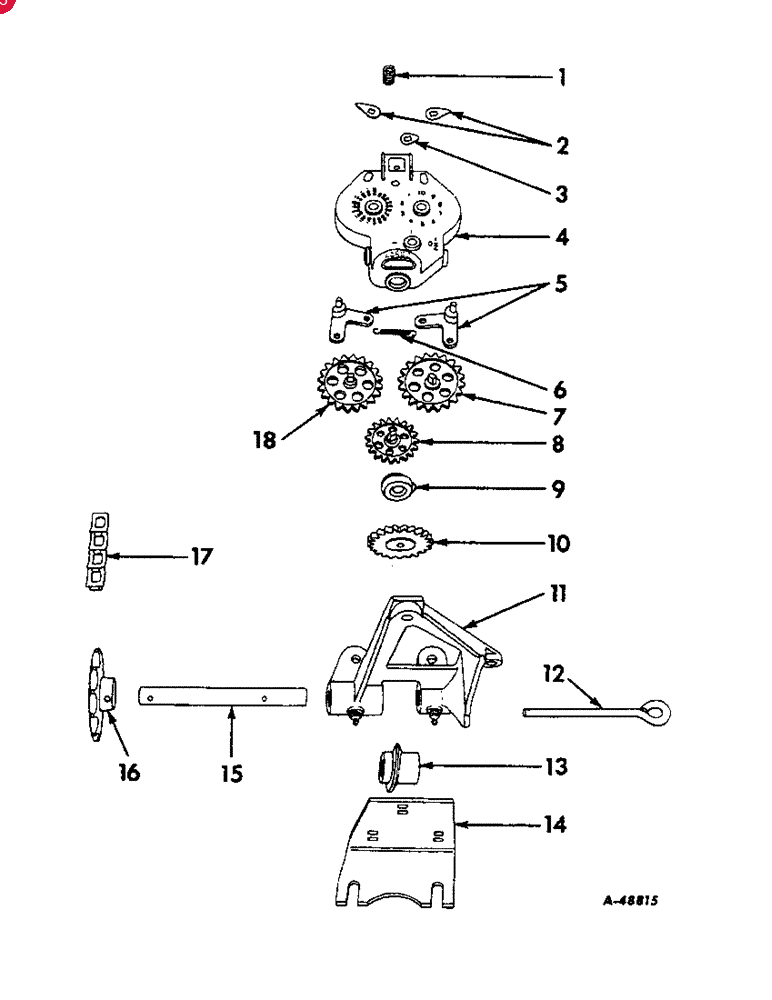 IH FERTILIZER DISTRIBUTOR LAND MEASURE UNIT, for 20 in. wheels, 1 for 10 ft., Serial Range: 1956-1961