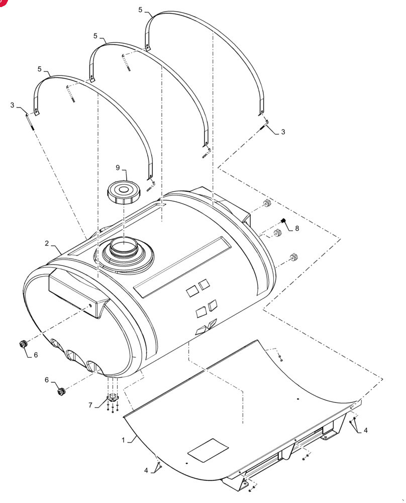 850/1000 GALLON MOUNTING PARTS