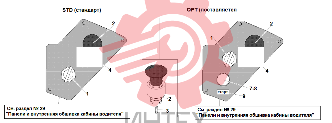 51. Панель управления передняя (правая) (часть I)