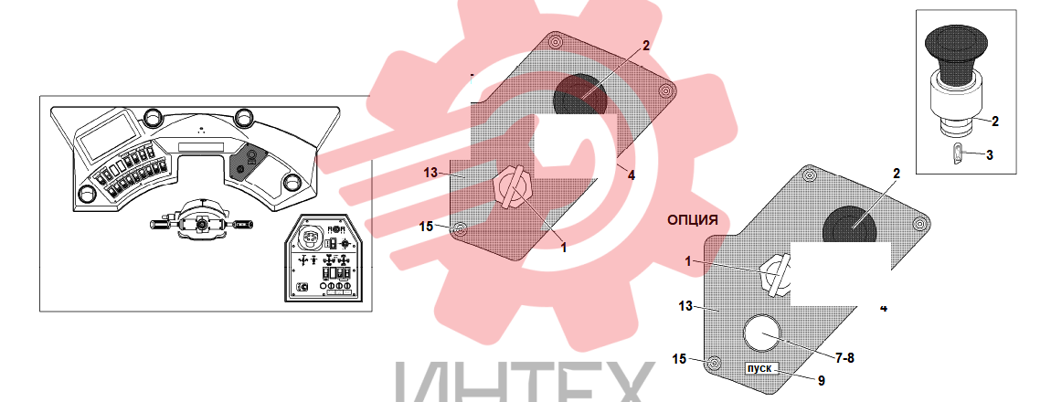 71. Панель управления передняя (правая) (часть II)