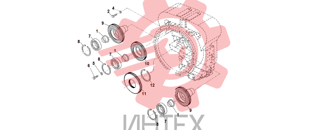 146. Коробка передач (трансмиссия) (DANA "TE32") - привод насоса