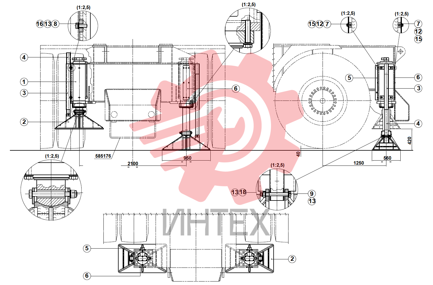 258. Опоры выносные (аутригеры) для F481 (2-я версия)
