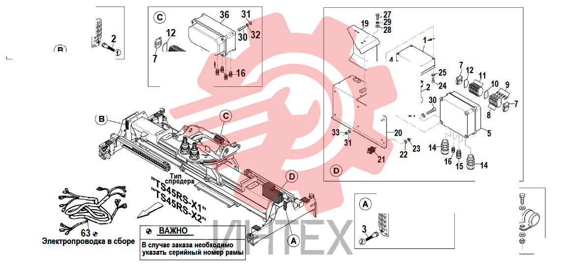 38. Электрооборудование для спредера TS45RS-X1-X2 - ричстакер серии F300