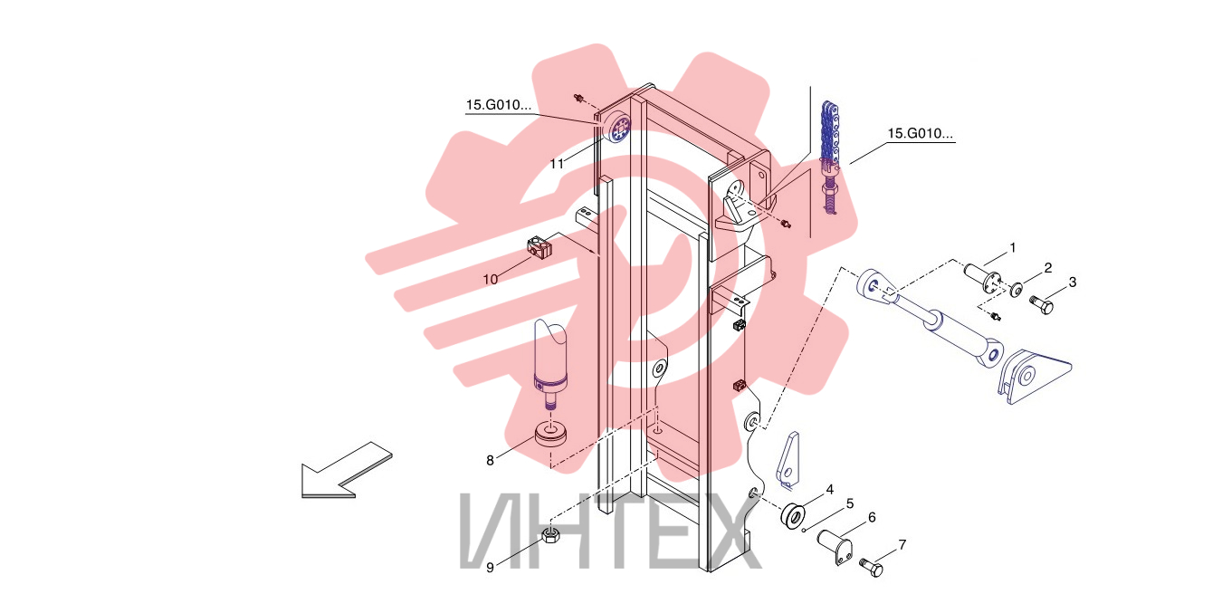 Крепления цилиндра наклона 15.C010.062
